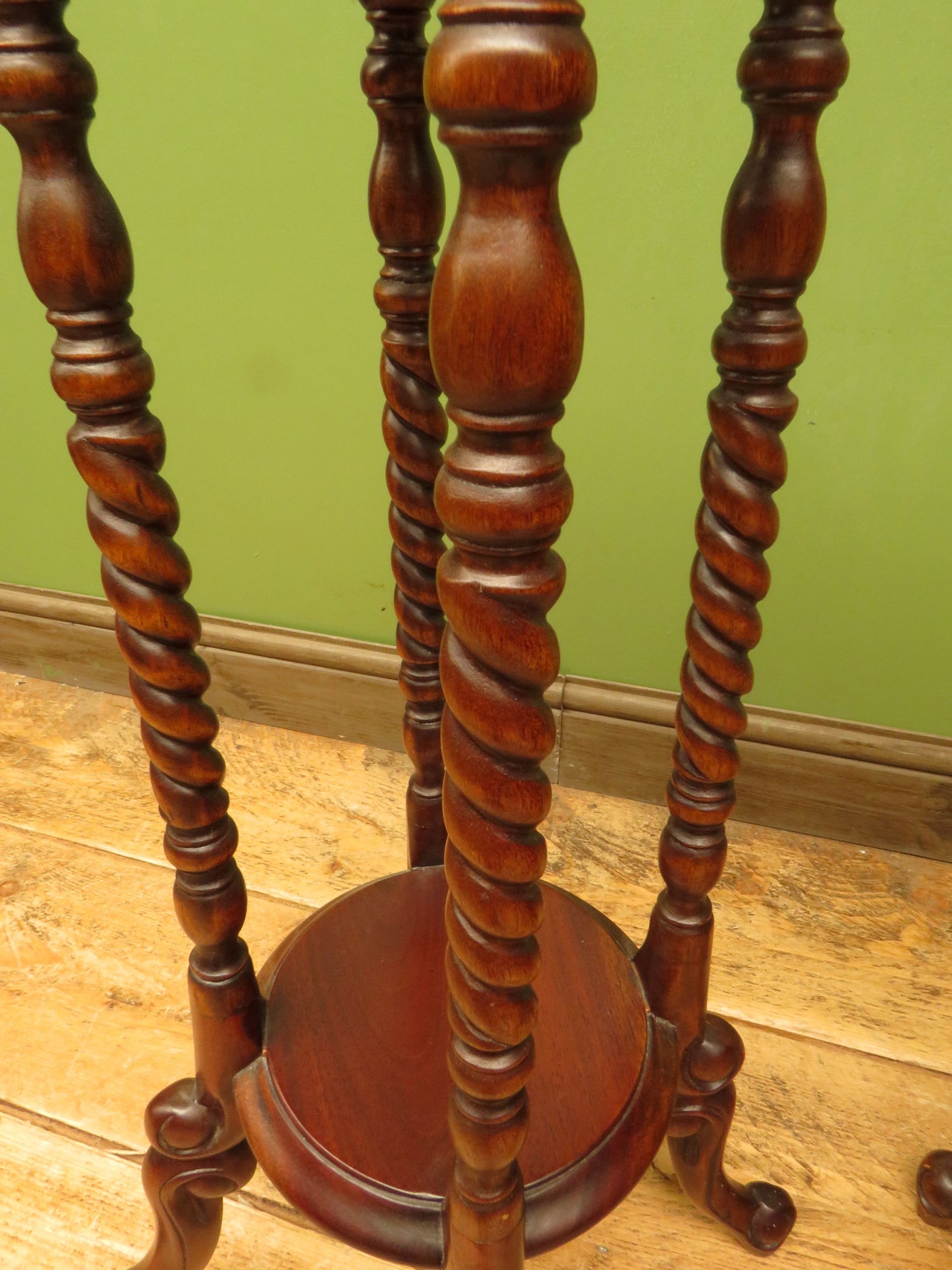 Pair of Jardiniere Plant Stands by Ancient Mariner, set on barley twist supports