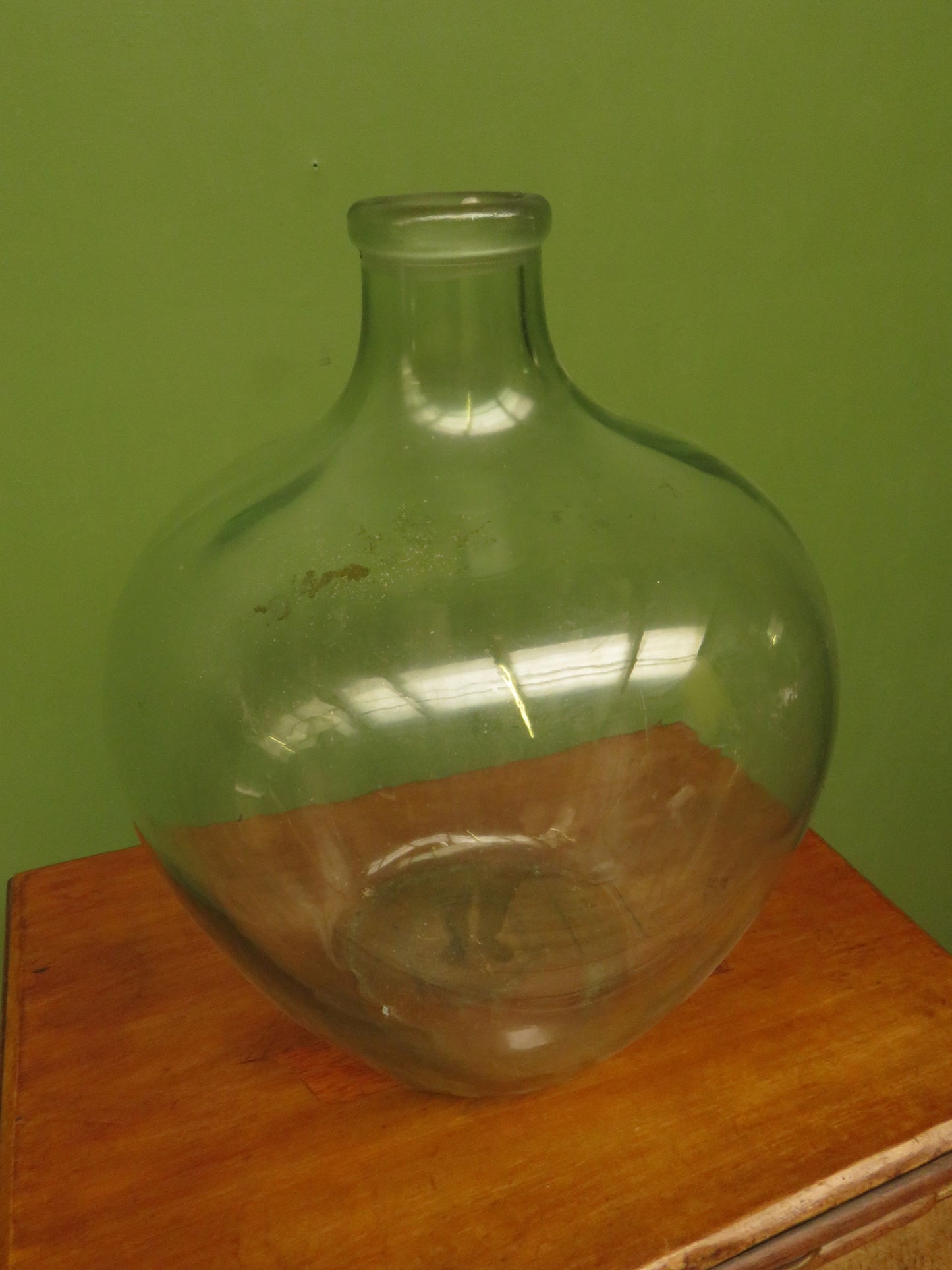 Large Antique French Glass Demi John Carboy Bottle