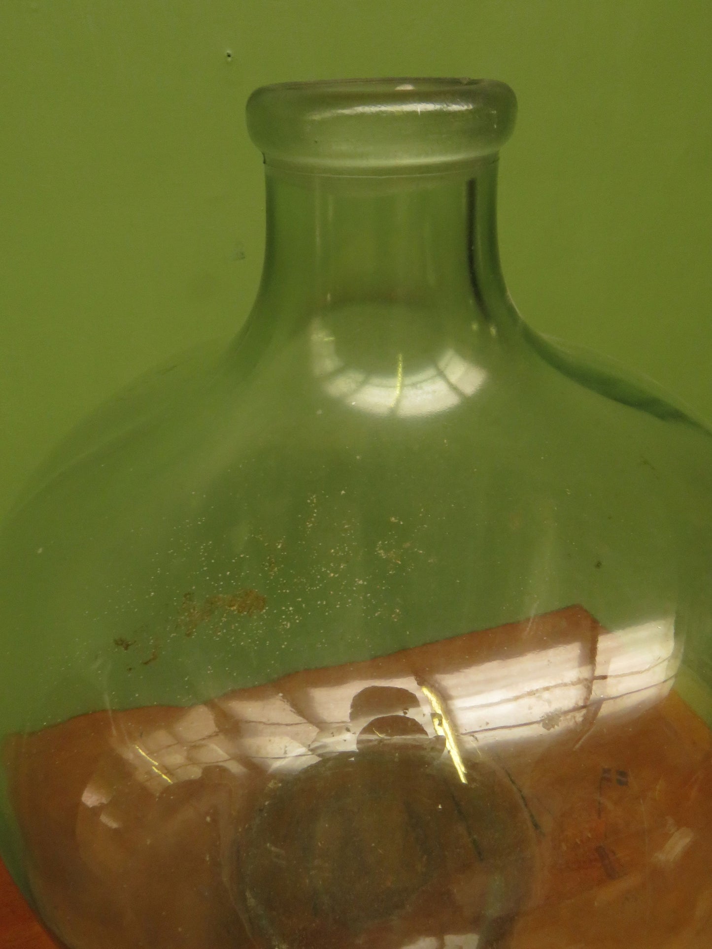 Large Antique French Glass Demi John Carboy Bottle