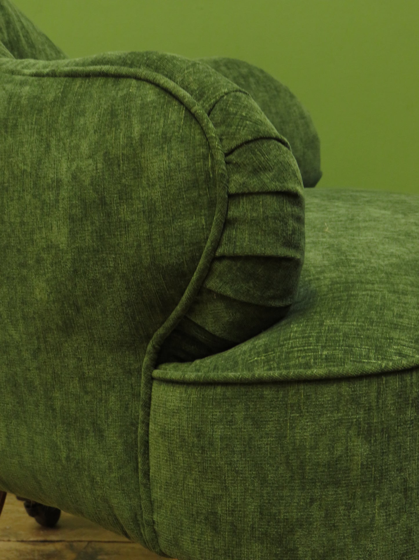 Victorian Green Conversation Chair with new upholstery