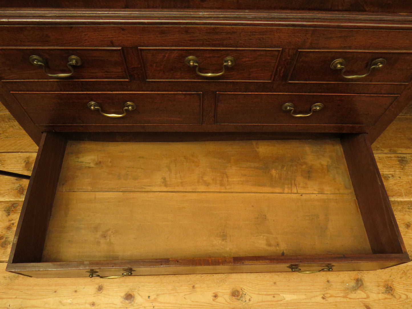Antique two part Welsh oak linen press with richly aged finish