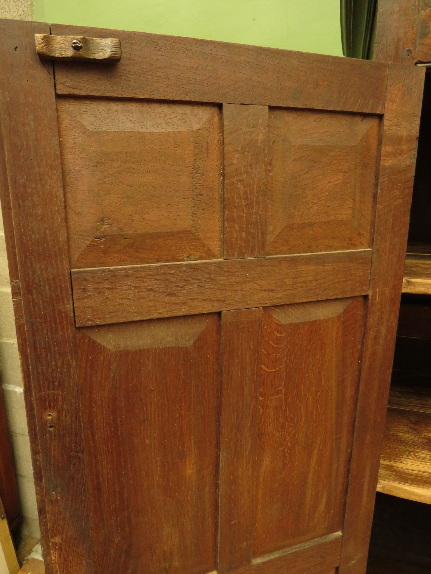 Antique two part Welsh oak linen press with richly aged finish