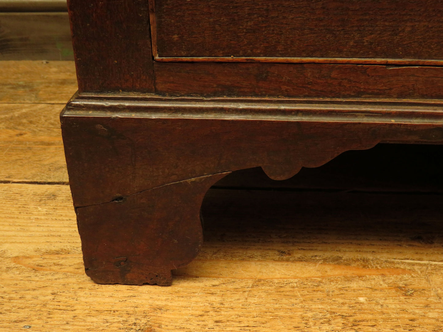 Antique two part Welsh oak linen press with richly aged finish