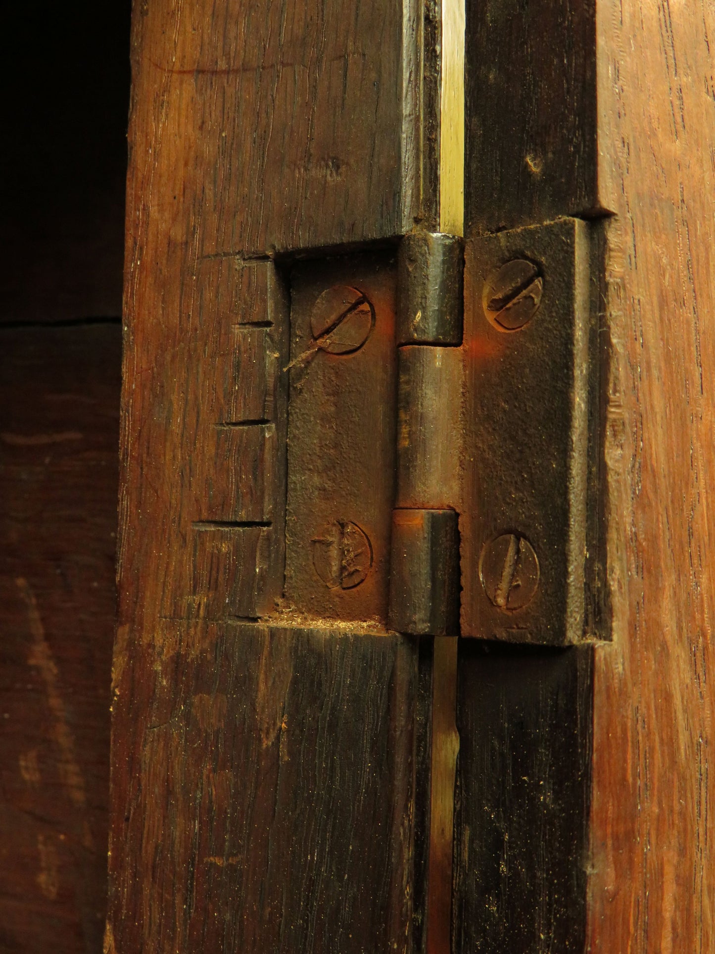 Antique two part Welsh oak linen press with richly aged finish