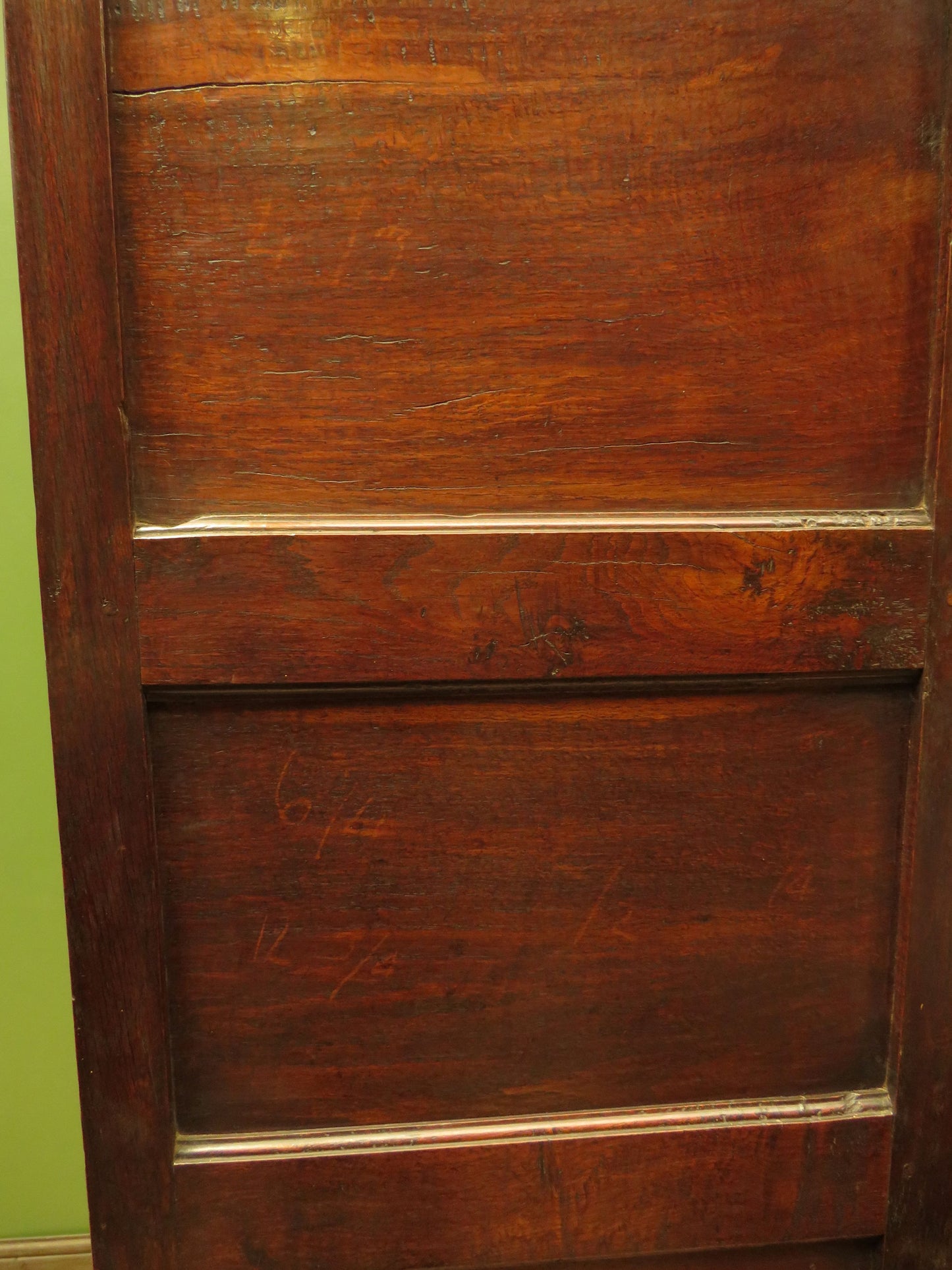 Antique two part Welsh oak linen press with richly aged finish