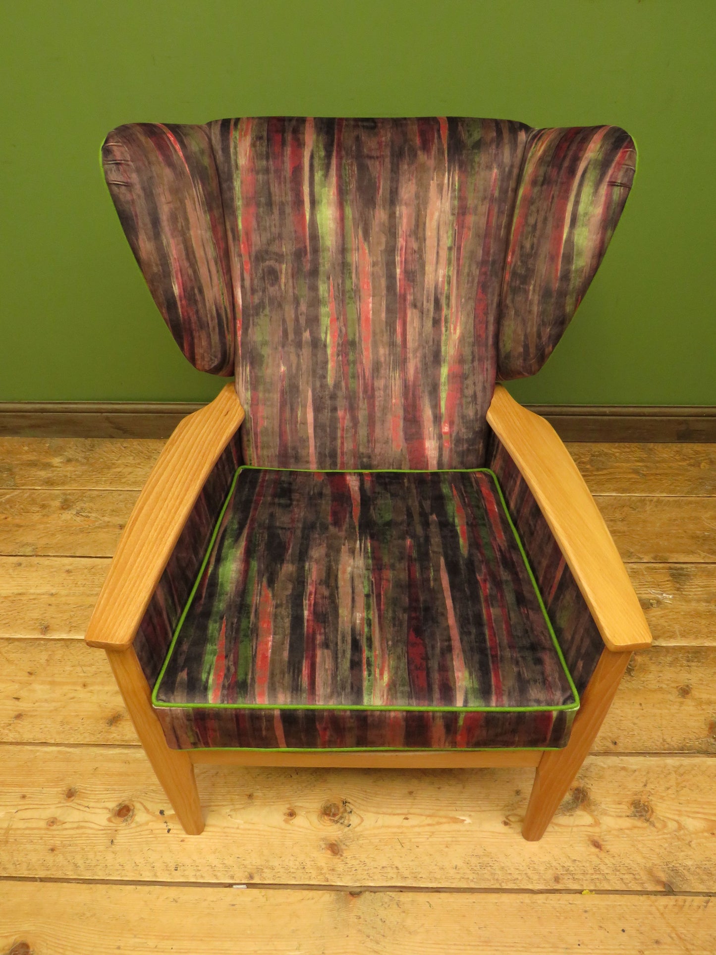 Parker Knoll Armchair 988-1023 Fully Restored and Reupholstered in Warwick Linn Autumn Fabric