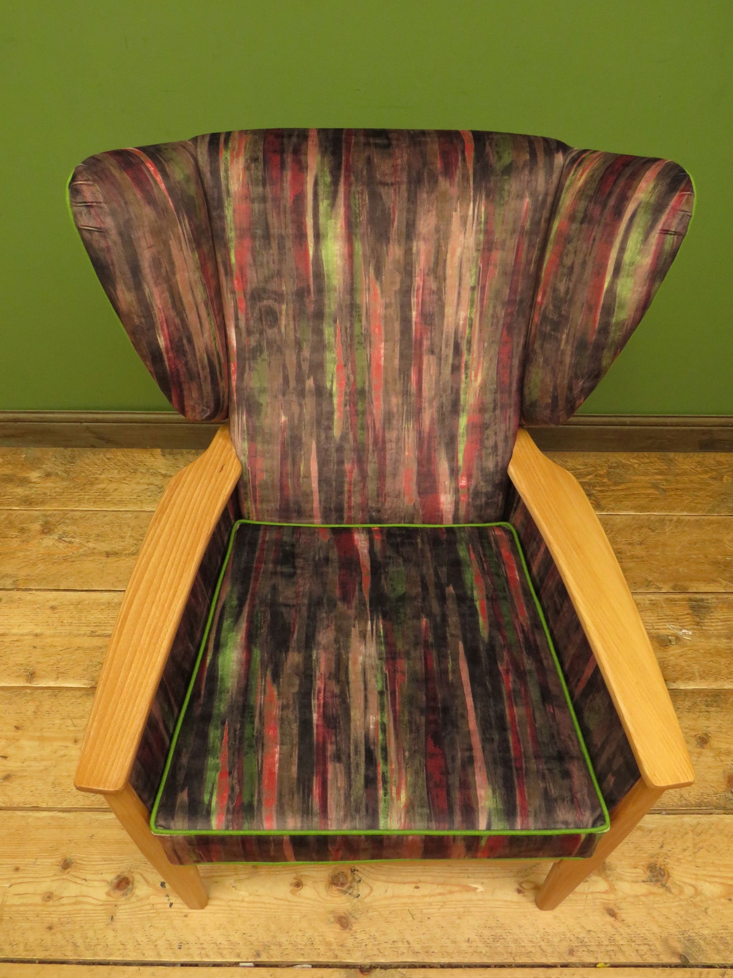 Parker Knoll Armchair 988-1023 Fully Restored and Reupholstered in Warwick Linn Autumn Fabric