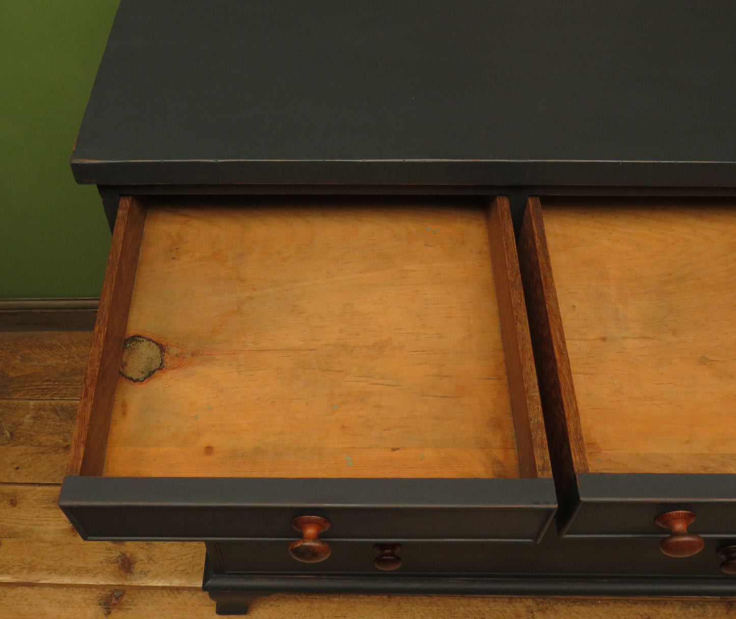 Impressive Large Country House Black Chest of Drawers