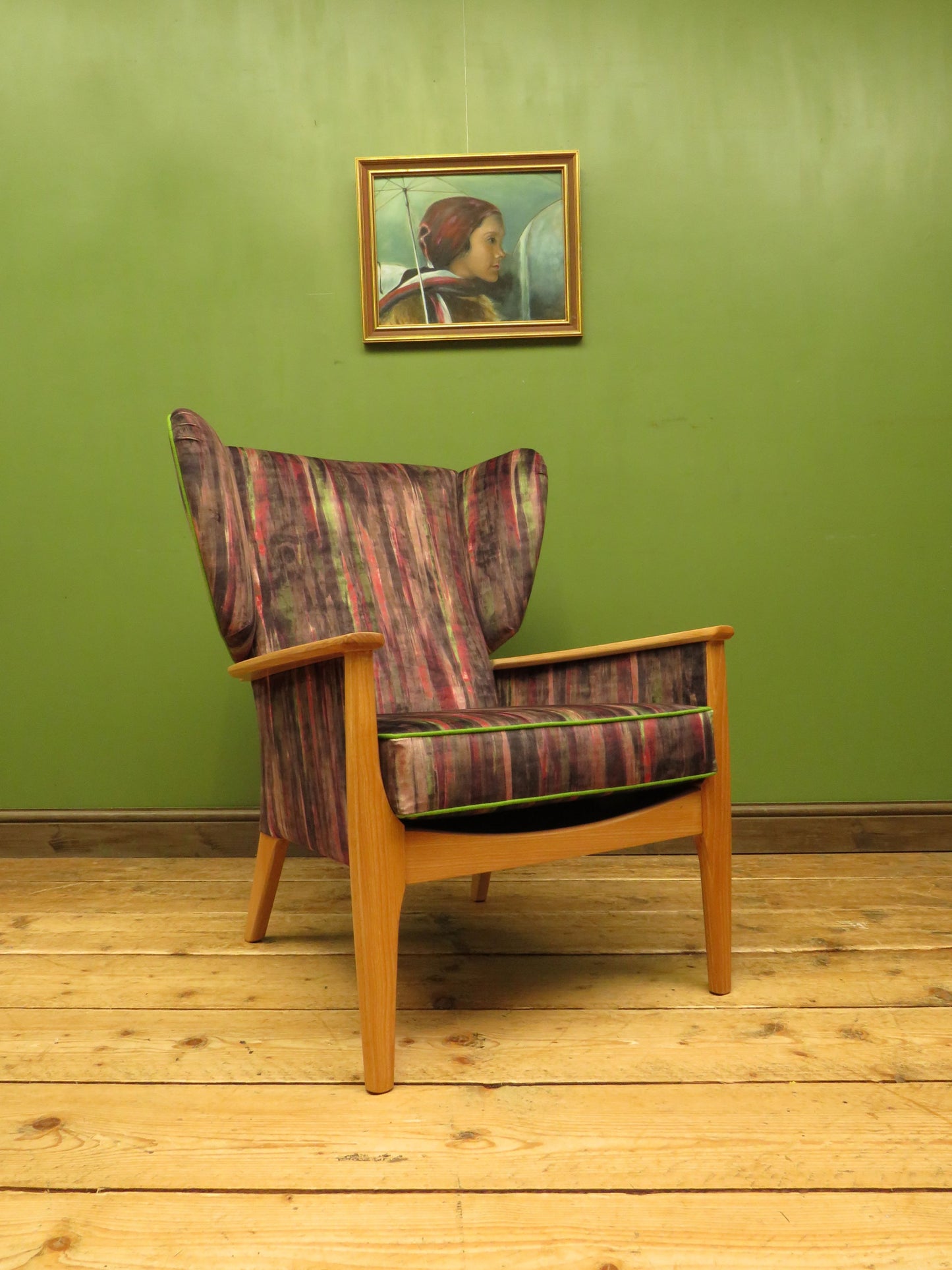 Parker Knoll Armchair 988-1023 Fully Restored and Reupholstered in Warwick Linn Autumn Fabric