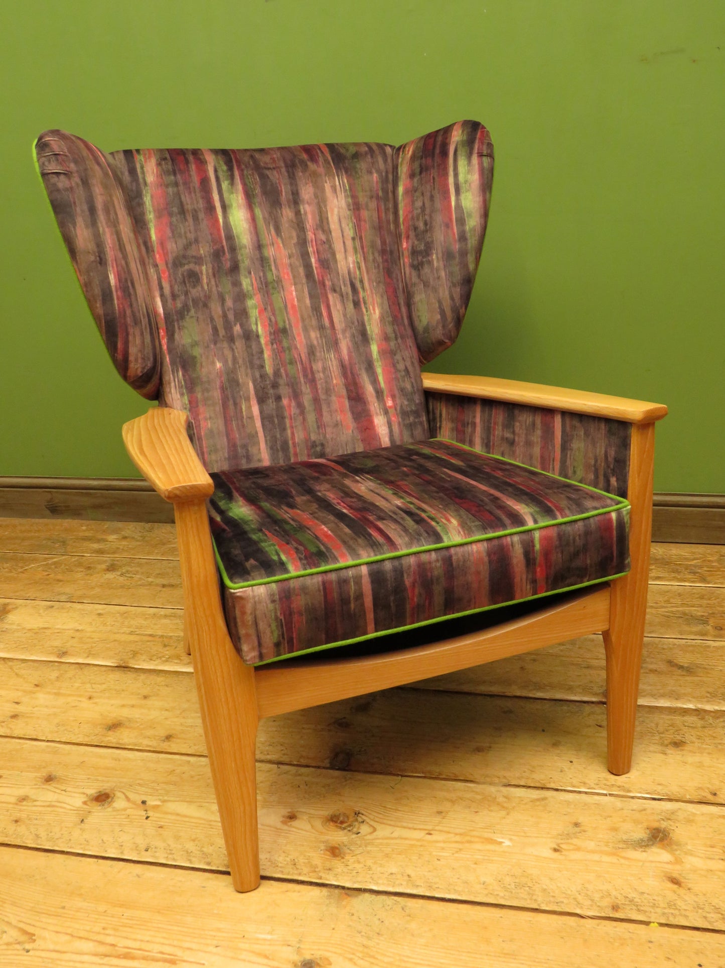 Parker Knoll Armchair 988-1023 Fully Restored and Reupholstered in Warwick Linn Autumn Fabric