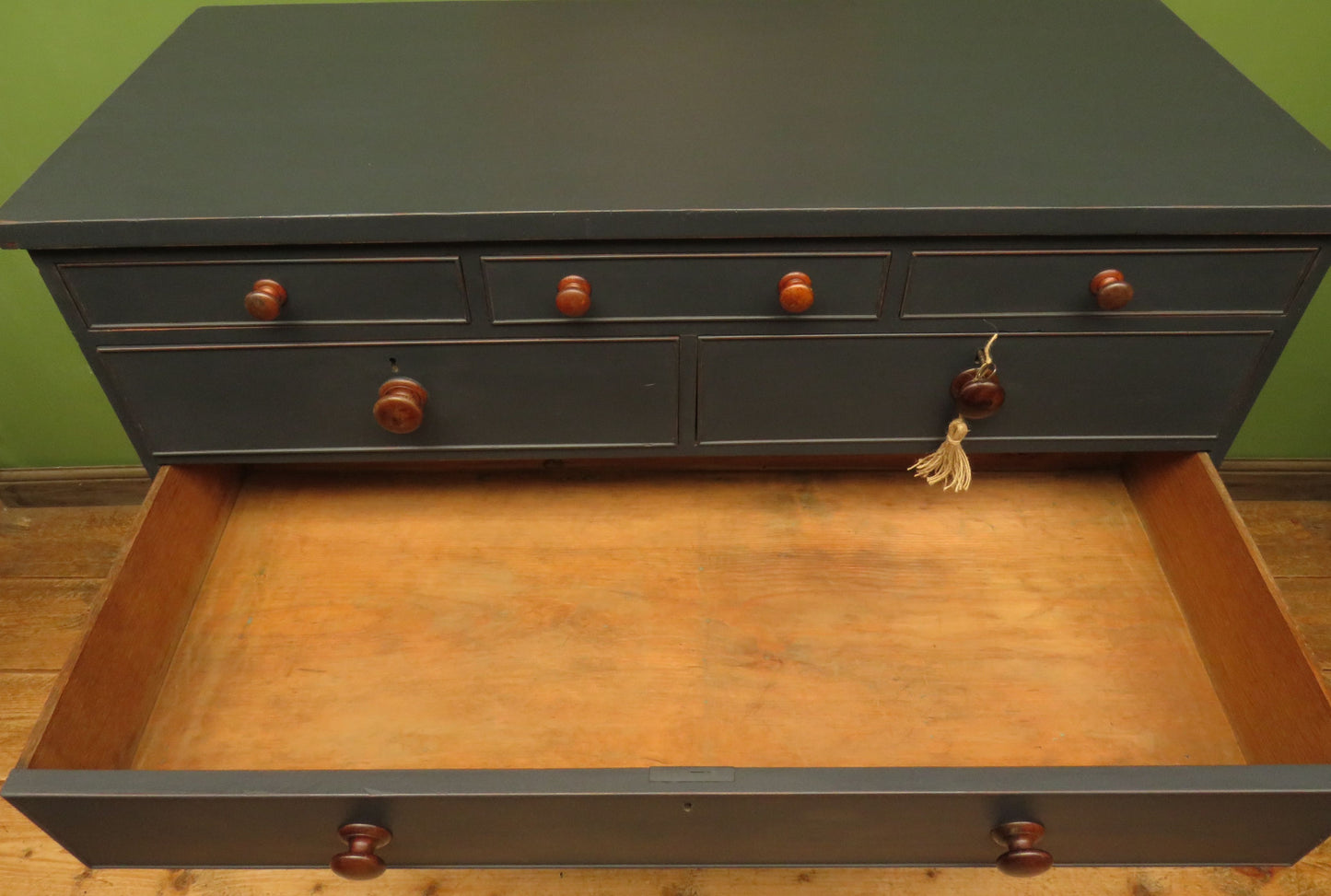 Impressive Large Country House Black Chest of Drawers
