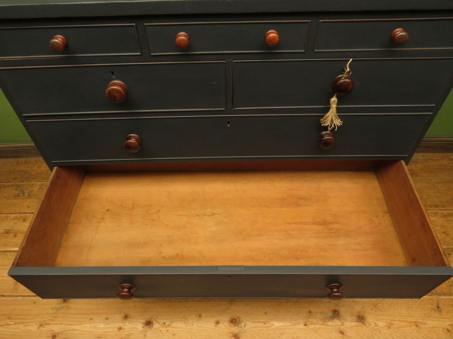 Impressive Large Country House Black Chest of Drawers
