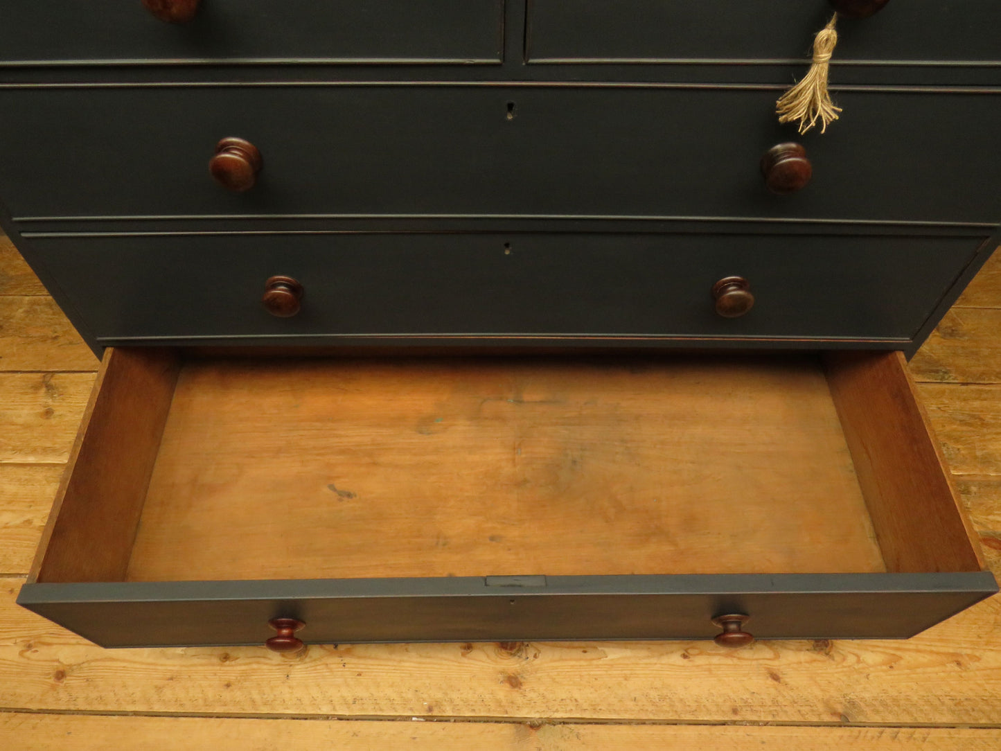 Impressive Large Country House Black Chest of Drawers