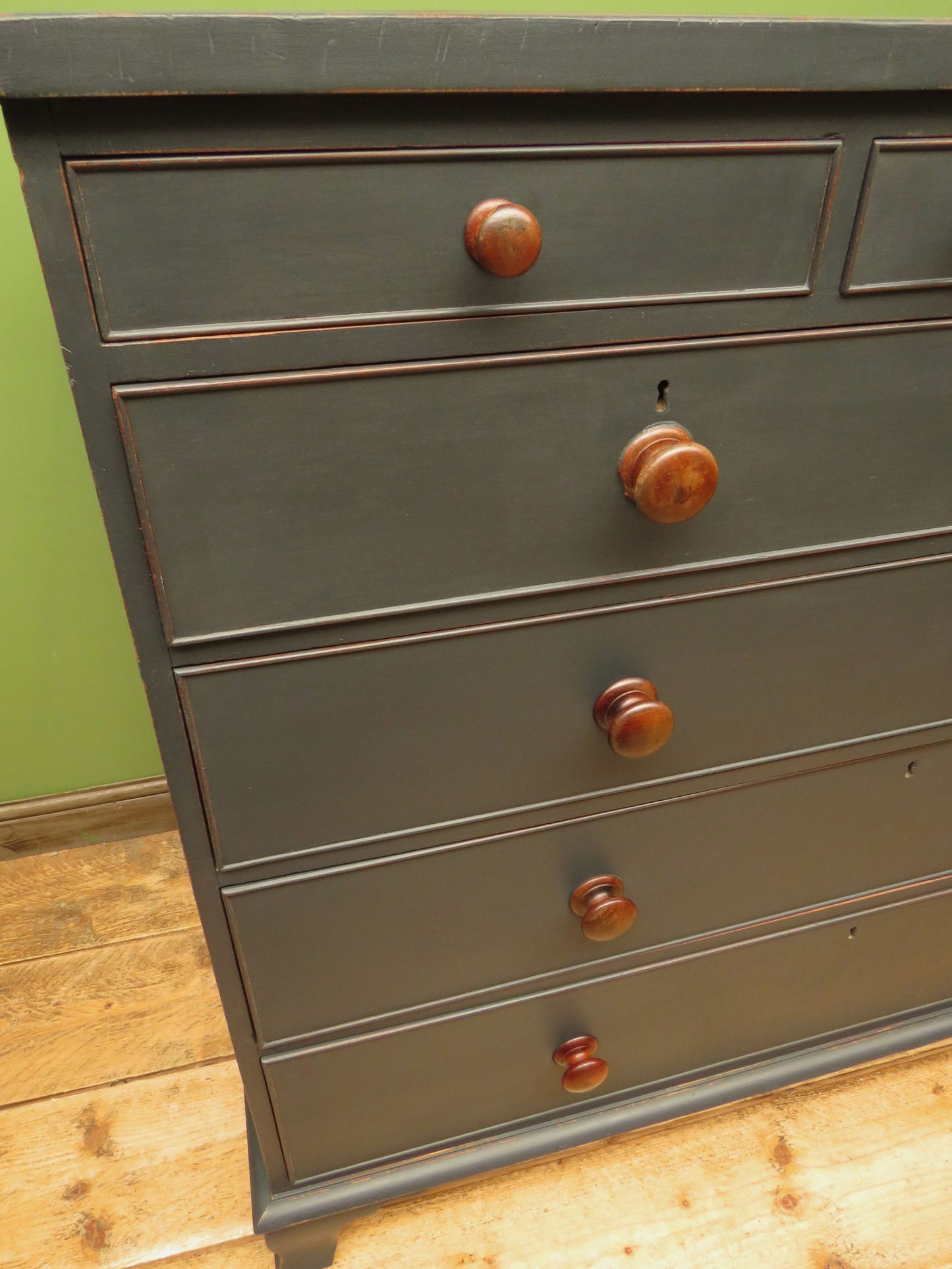 Impressive Large Country House Black Chest of Drawers