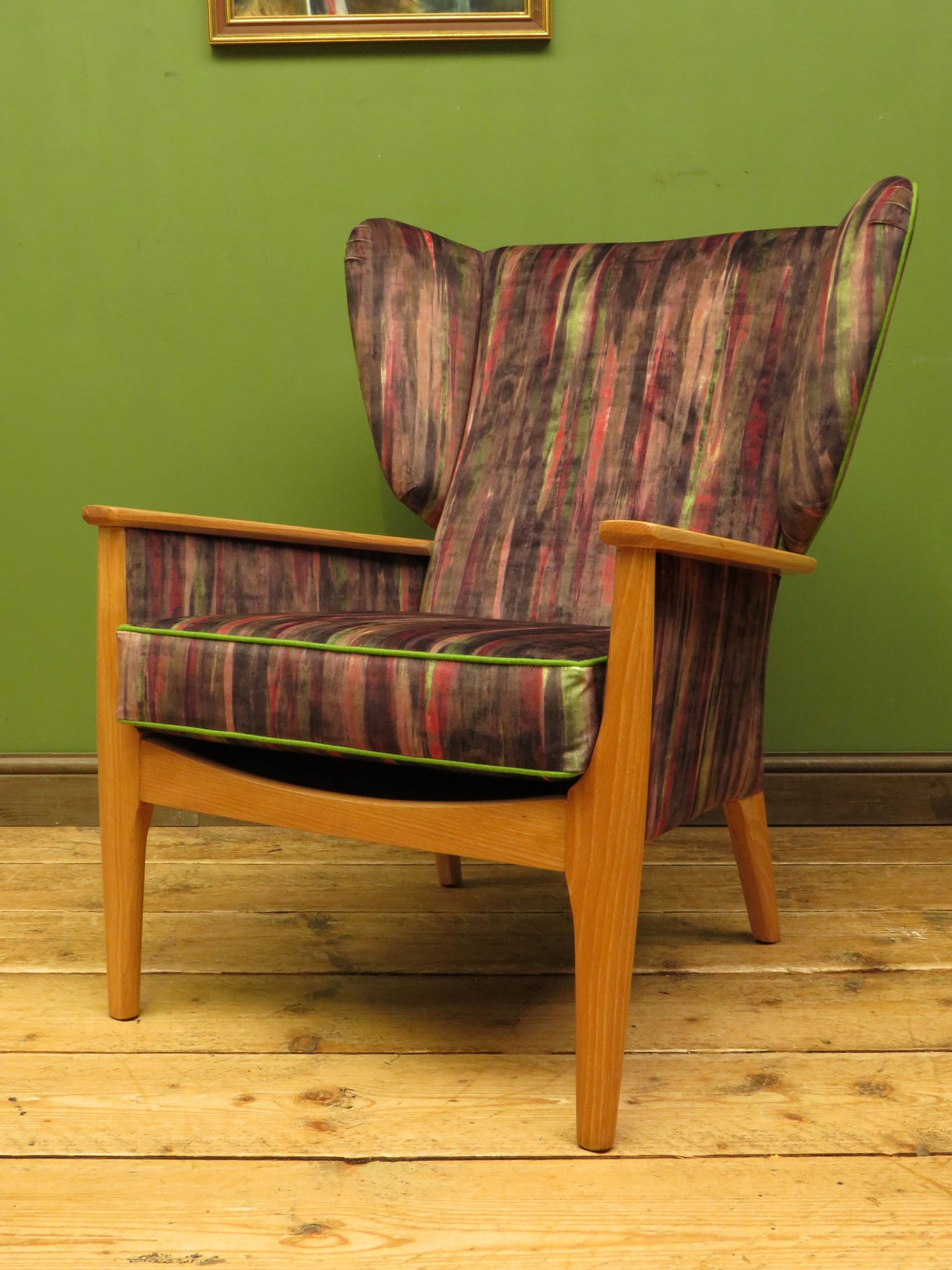 Parker Knoll Armchair 988-1023 Fully Restored and Reupholstered in Warwick Linn Autumn Fabric