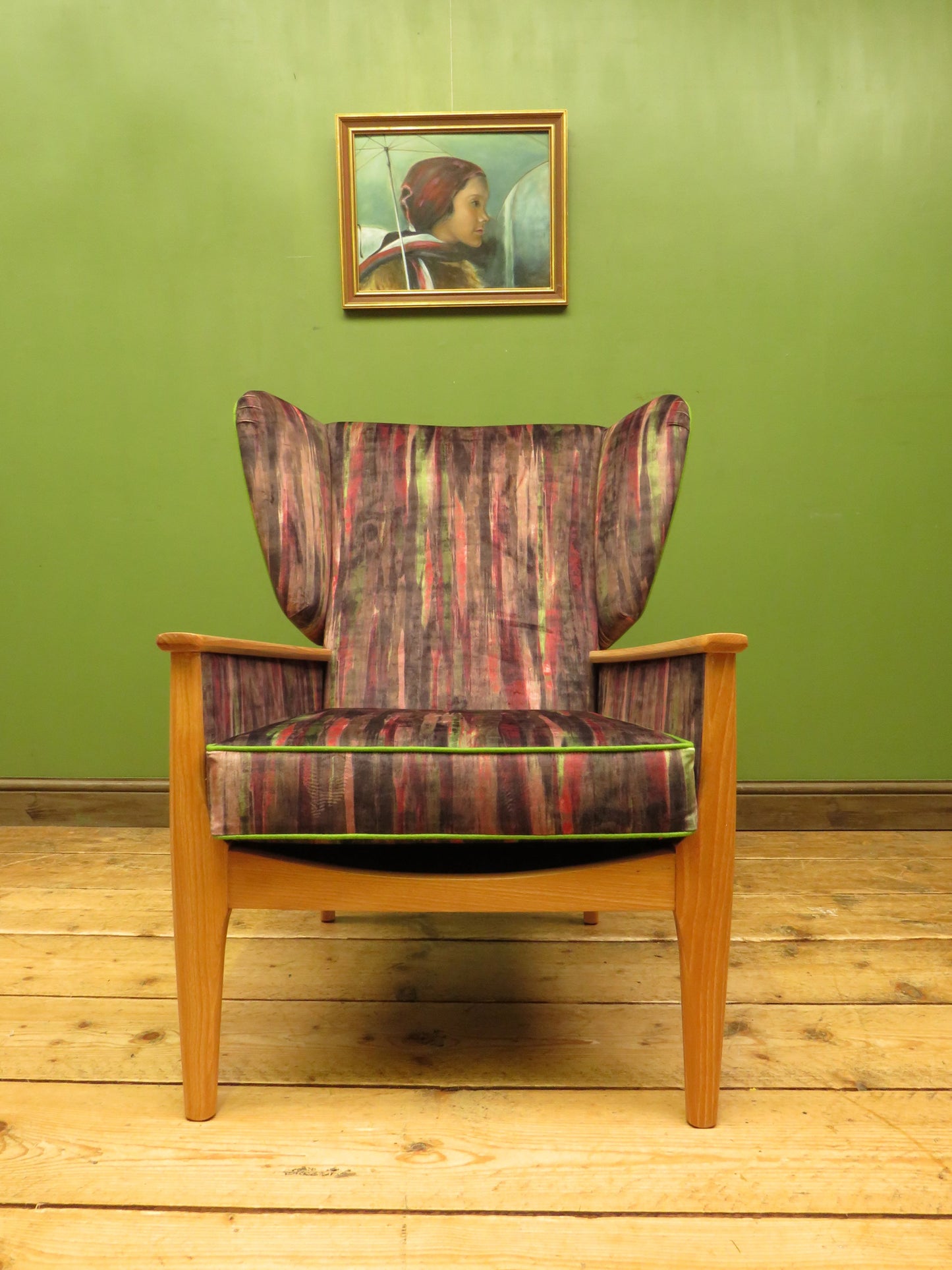 Parker Knoll Armchair 988-1023 Fully Restored and Reupholstered in Warwick Linn Autumn Fabric