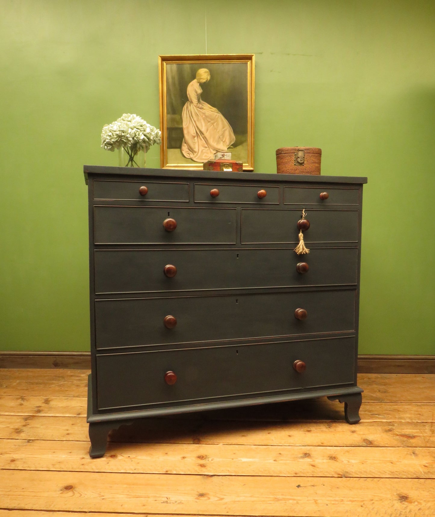 Impressive Large Country House Black Chest of Drawers