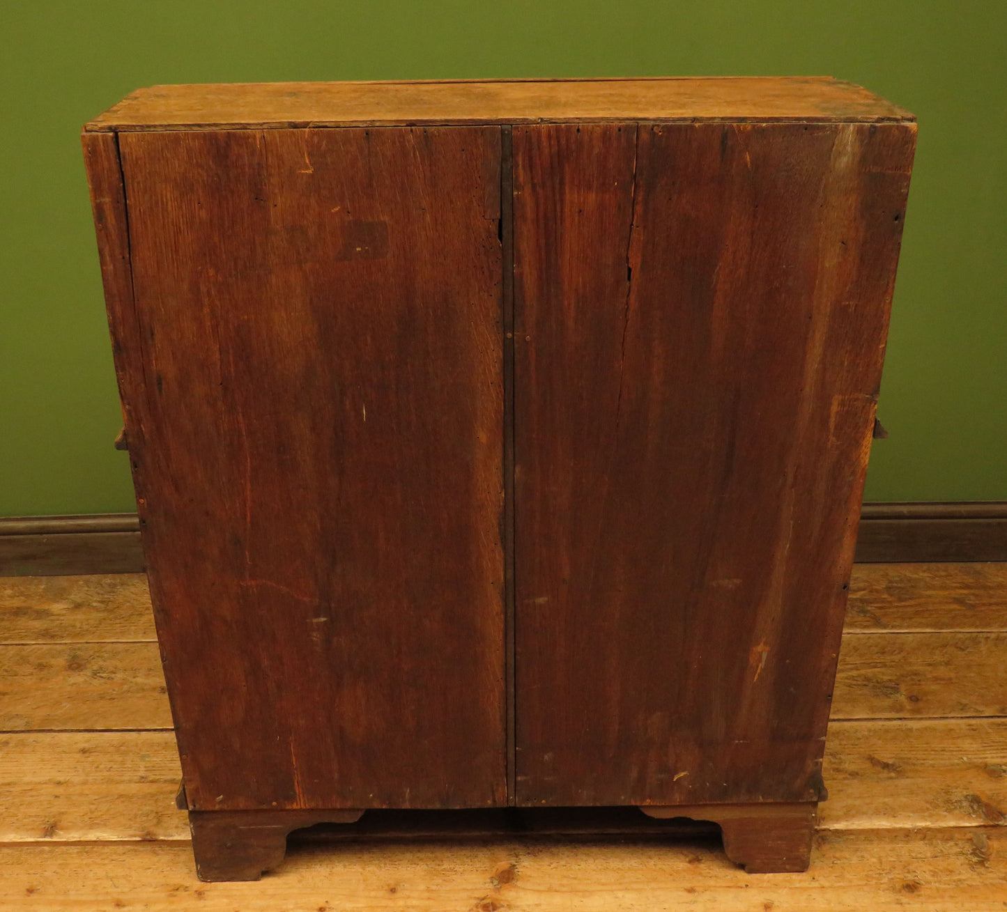 Antique Raw Oak Carved Bureau