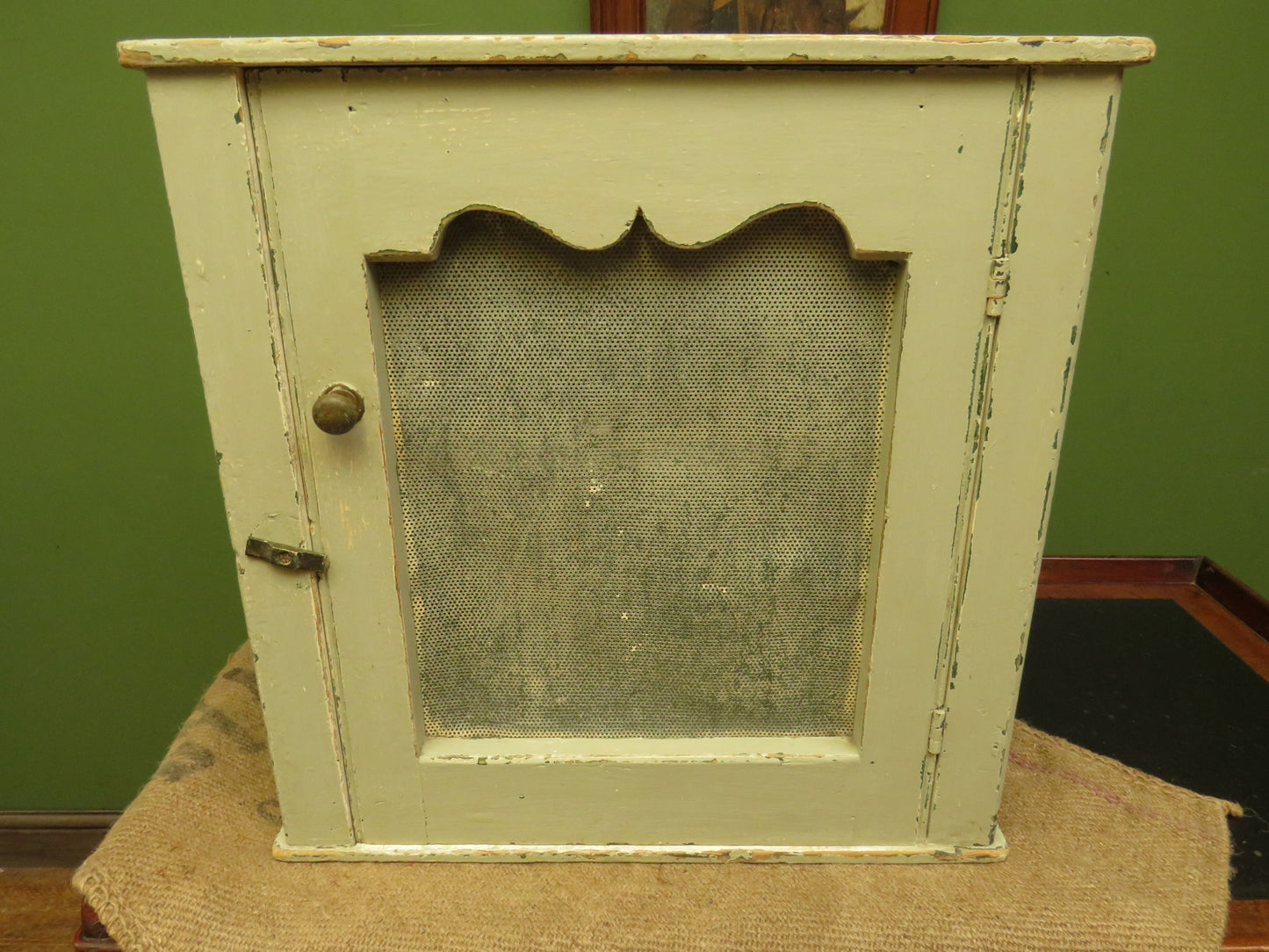 Small old primitive painted meat safe