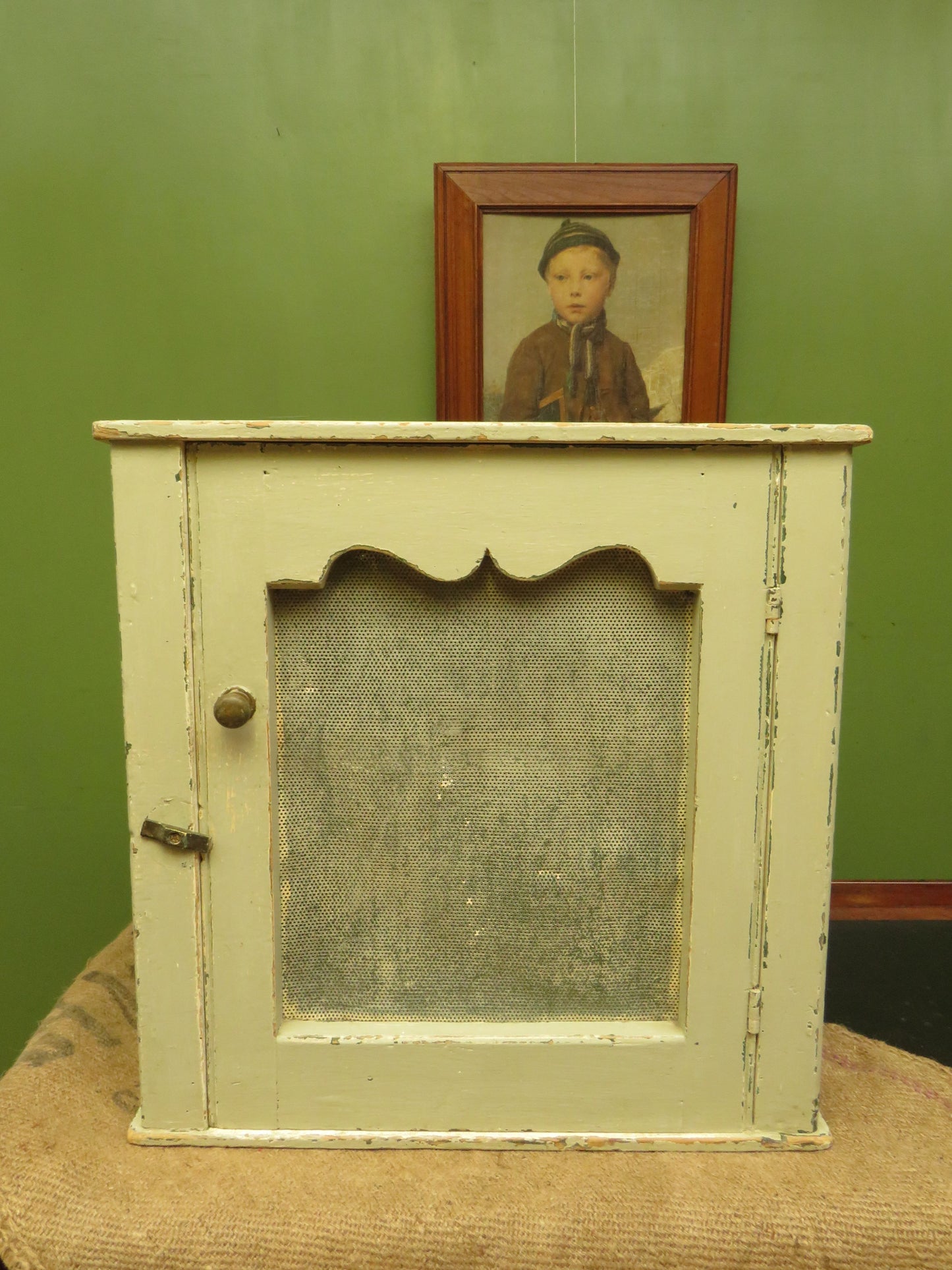 Small old primitive painted meat safe