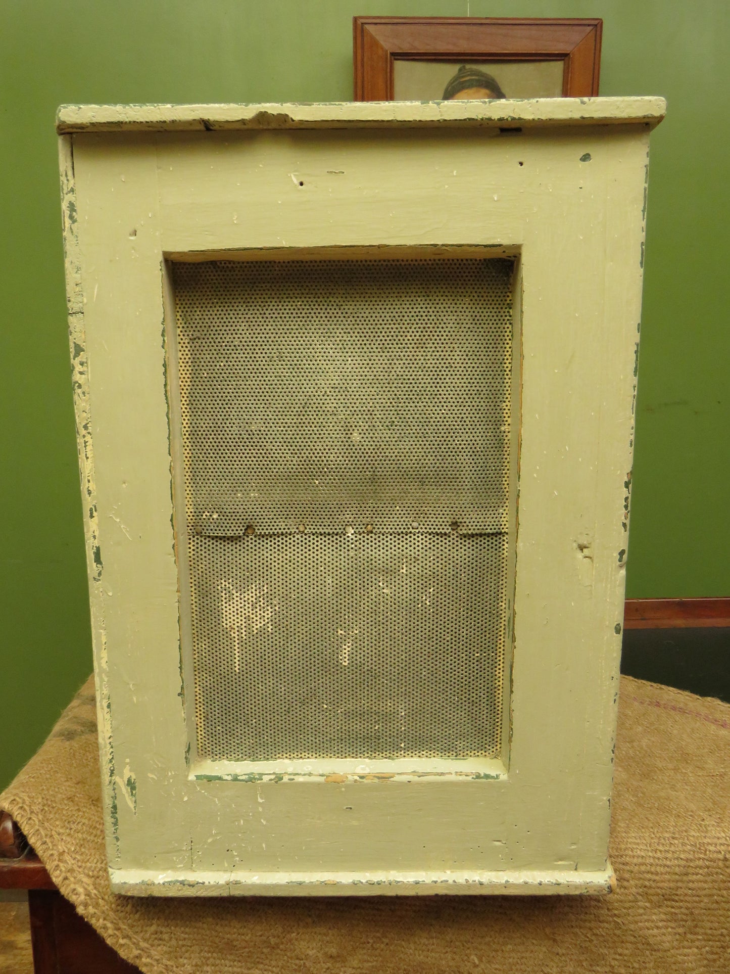 Small old primitive painted meat safe