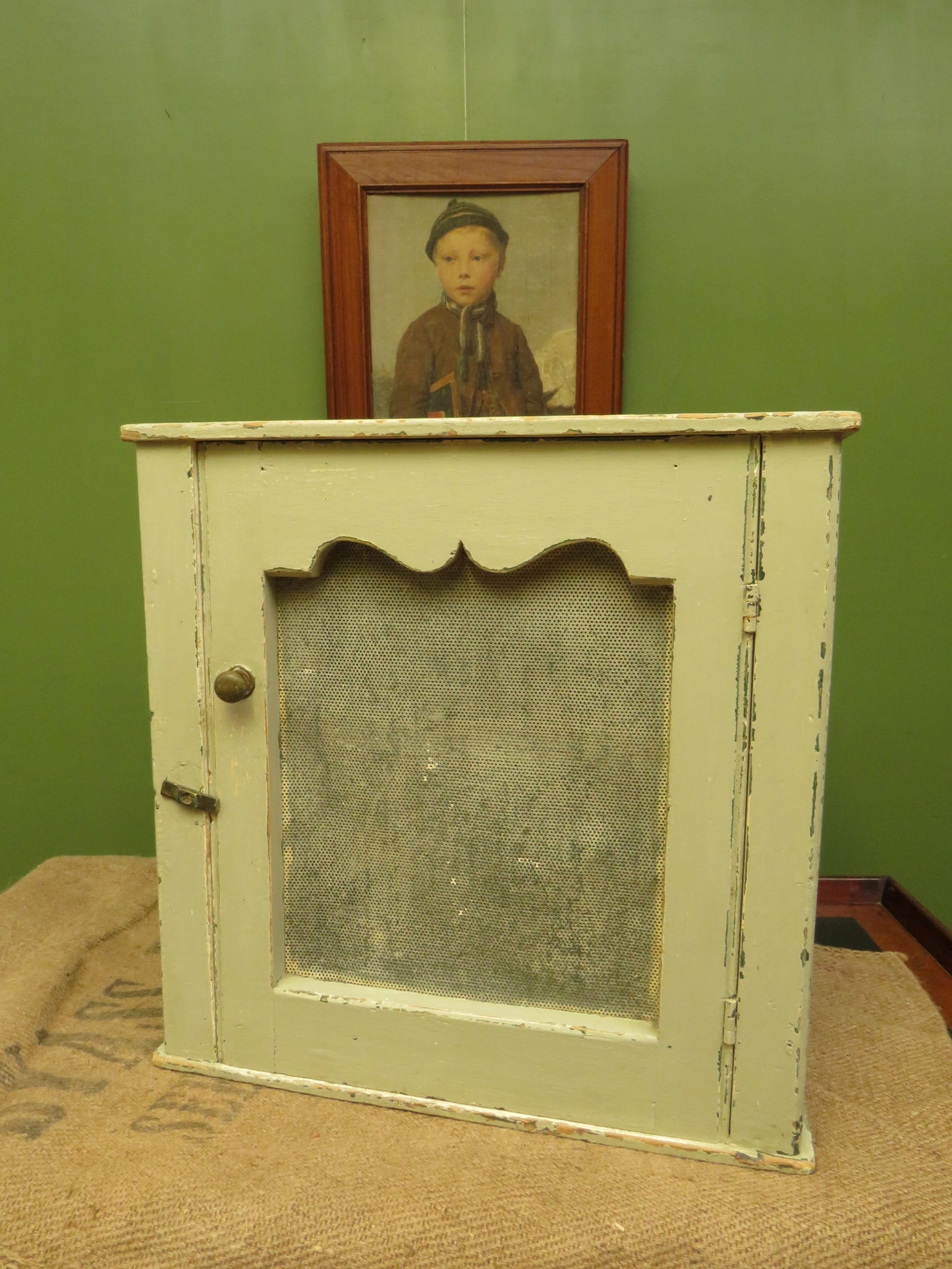 Small old primitive painted meat safe