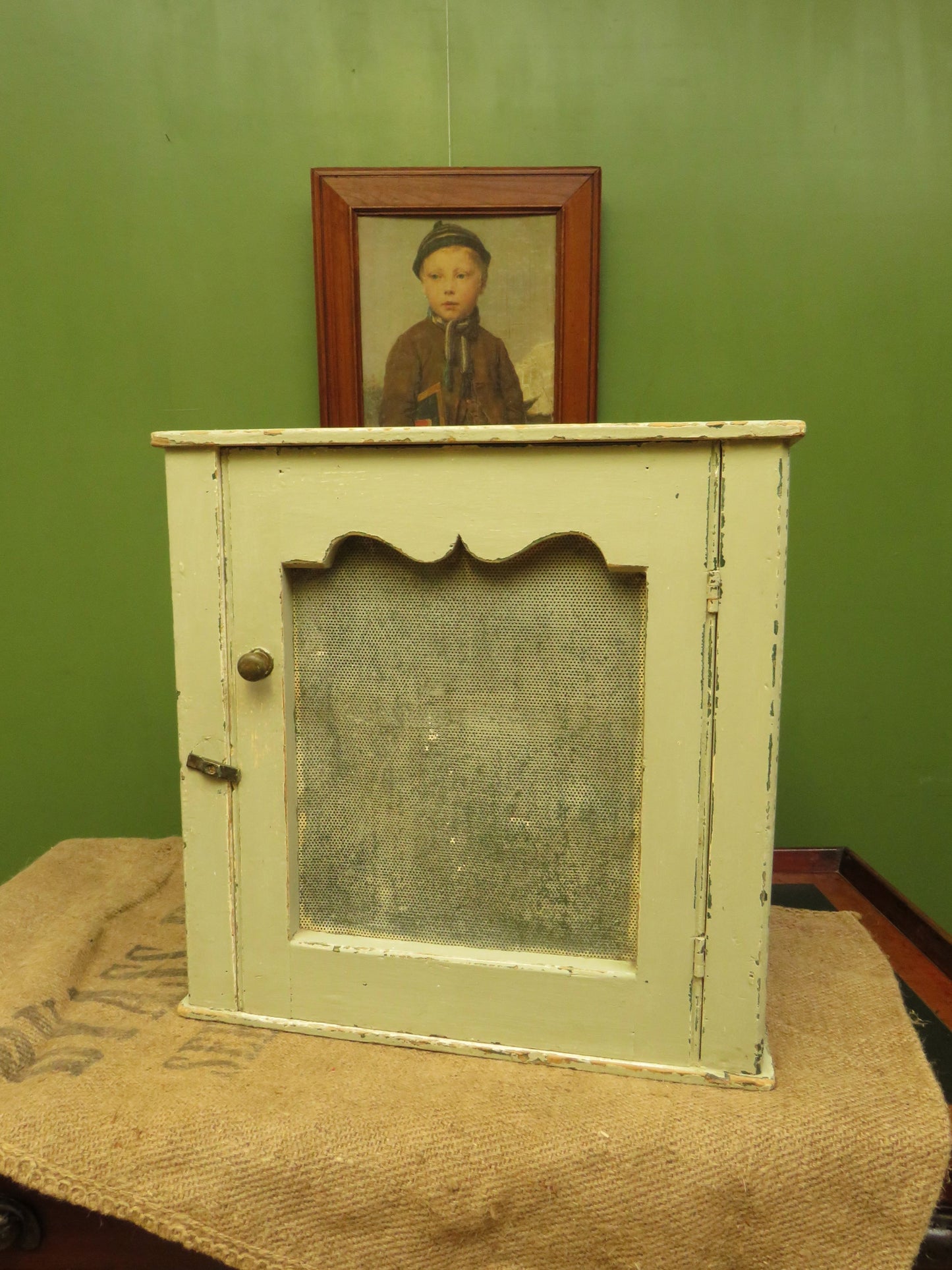 Small old primitive painted meat safe