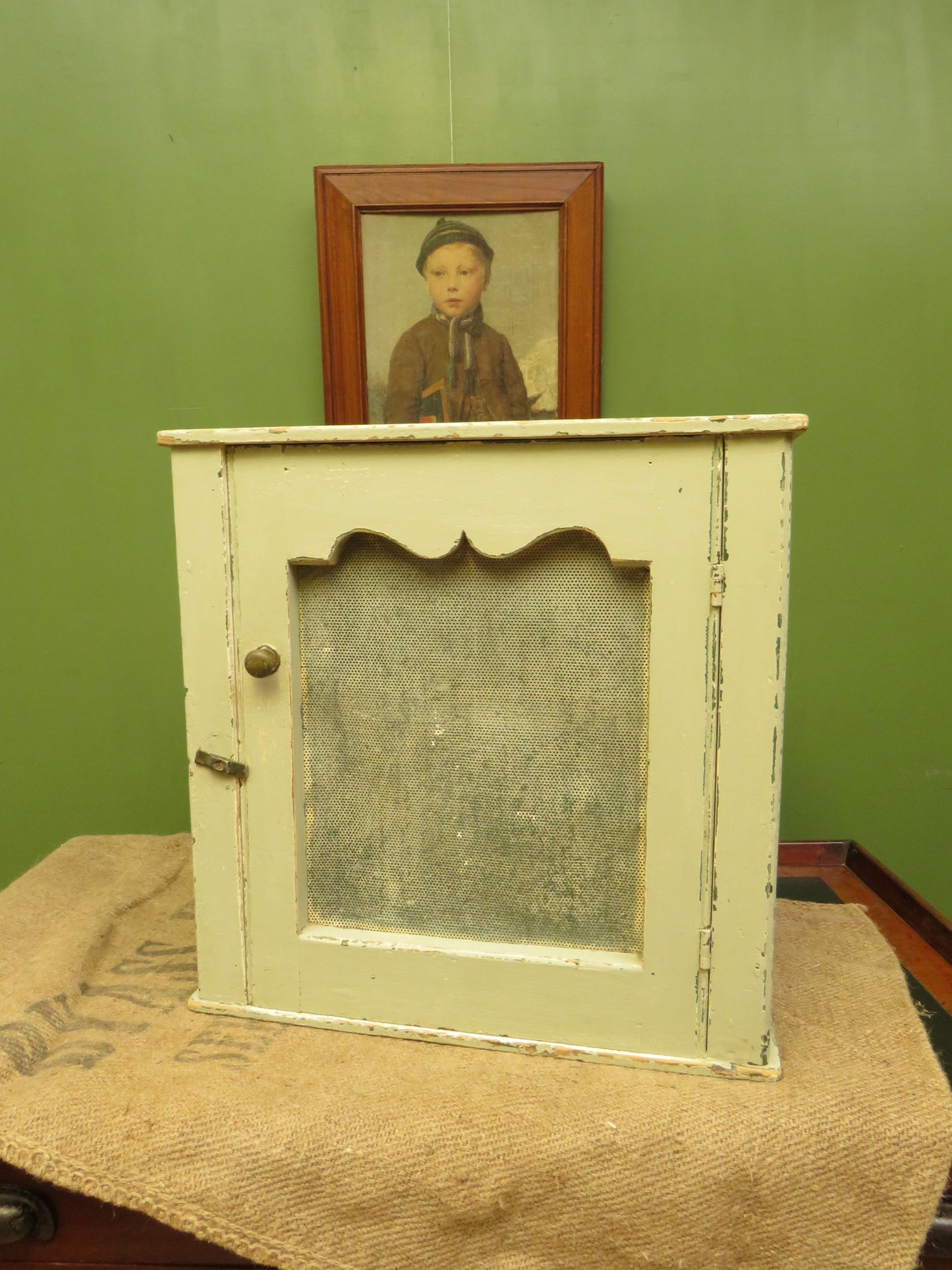 Small old primitive painted meat safe