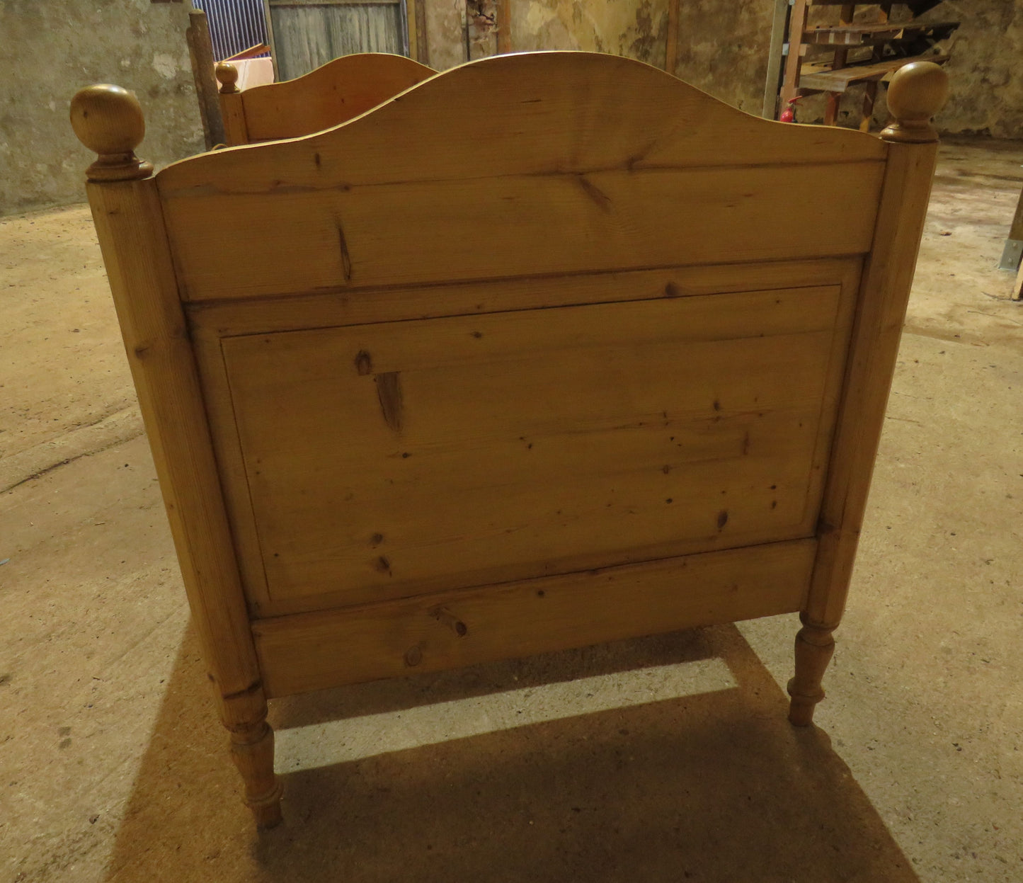 Antique Swedish Pine Single Sleigh Bed