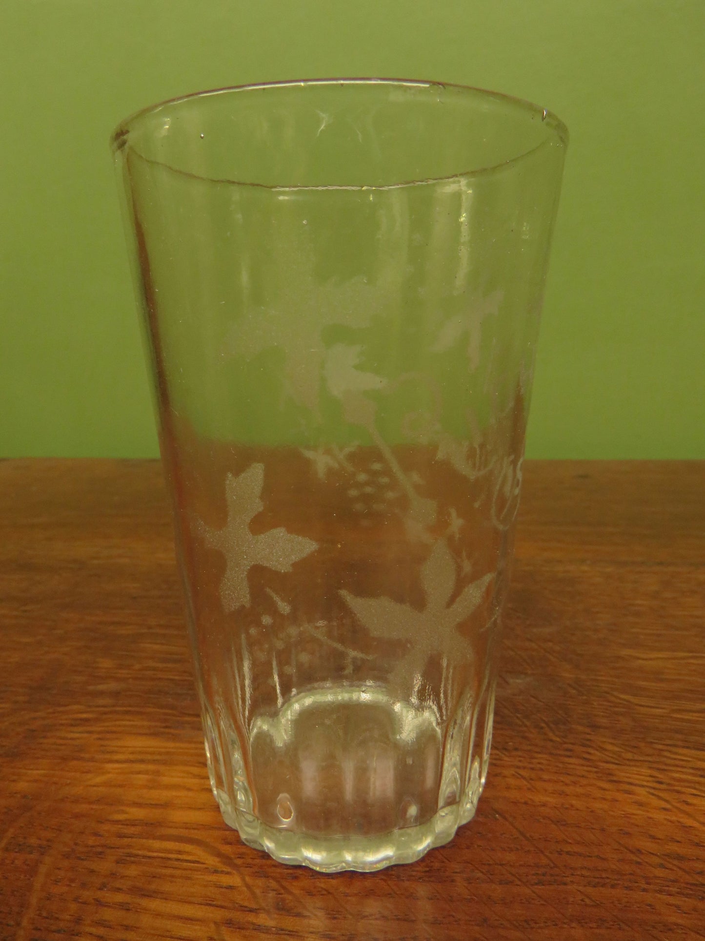 Antique Motto glasses, 19th Century engraved antique glasses x 2