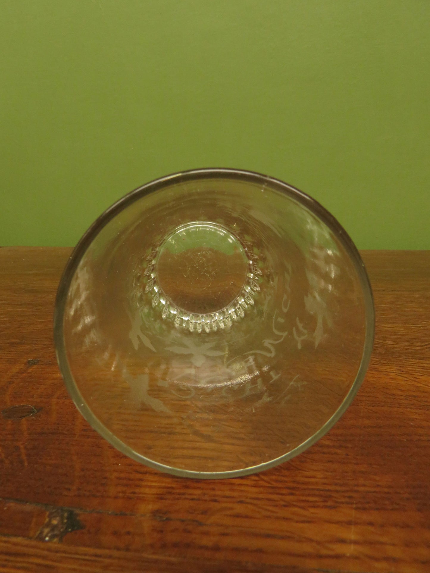Antique Motto glasses, 19th Century engraved antique glasses x 2
