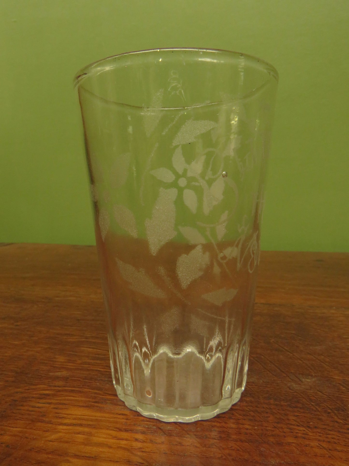 Antique Motto glasses, 19th Century engraved antique glasses x 2