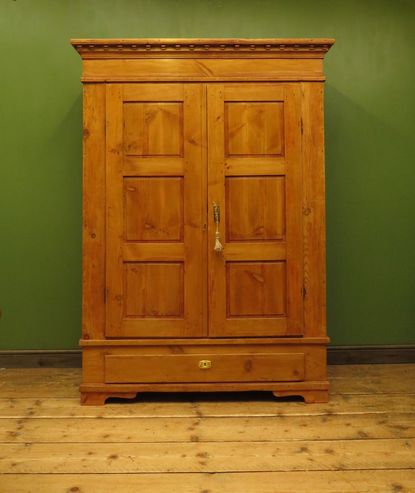 Antique Continental Pine Knockdown Wardrobe