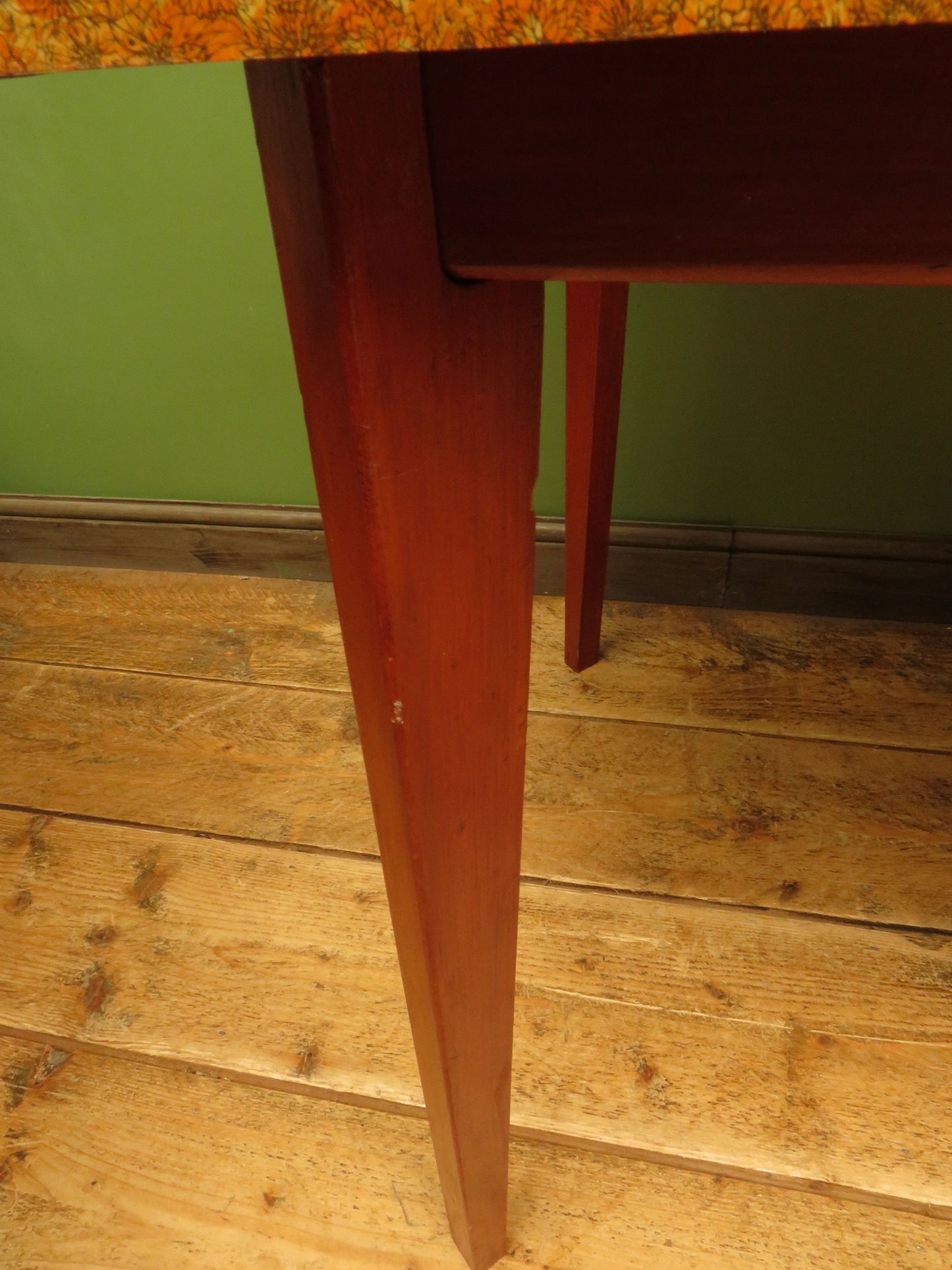 Vintage Retro Orange Formica Kitchen Dining Table Mid Century