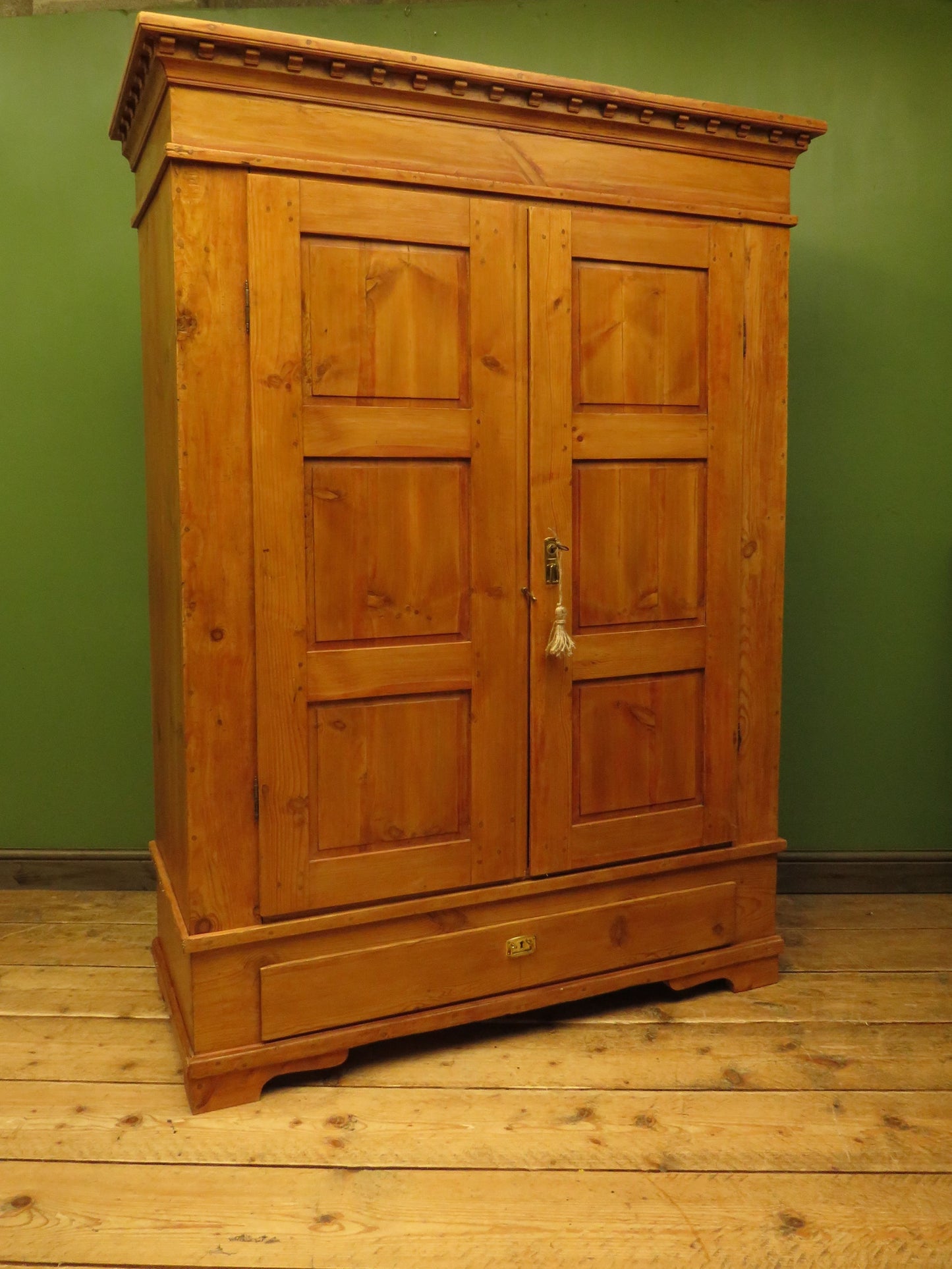 Antique Continental Pine Knockdown Wardrobe