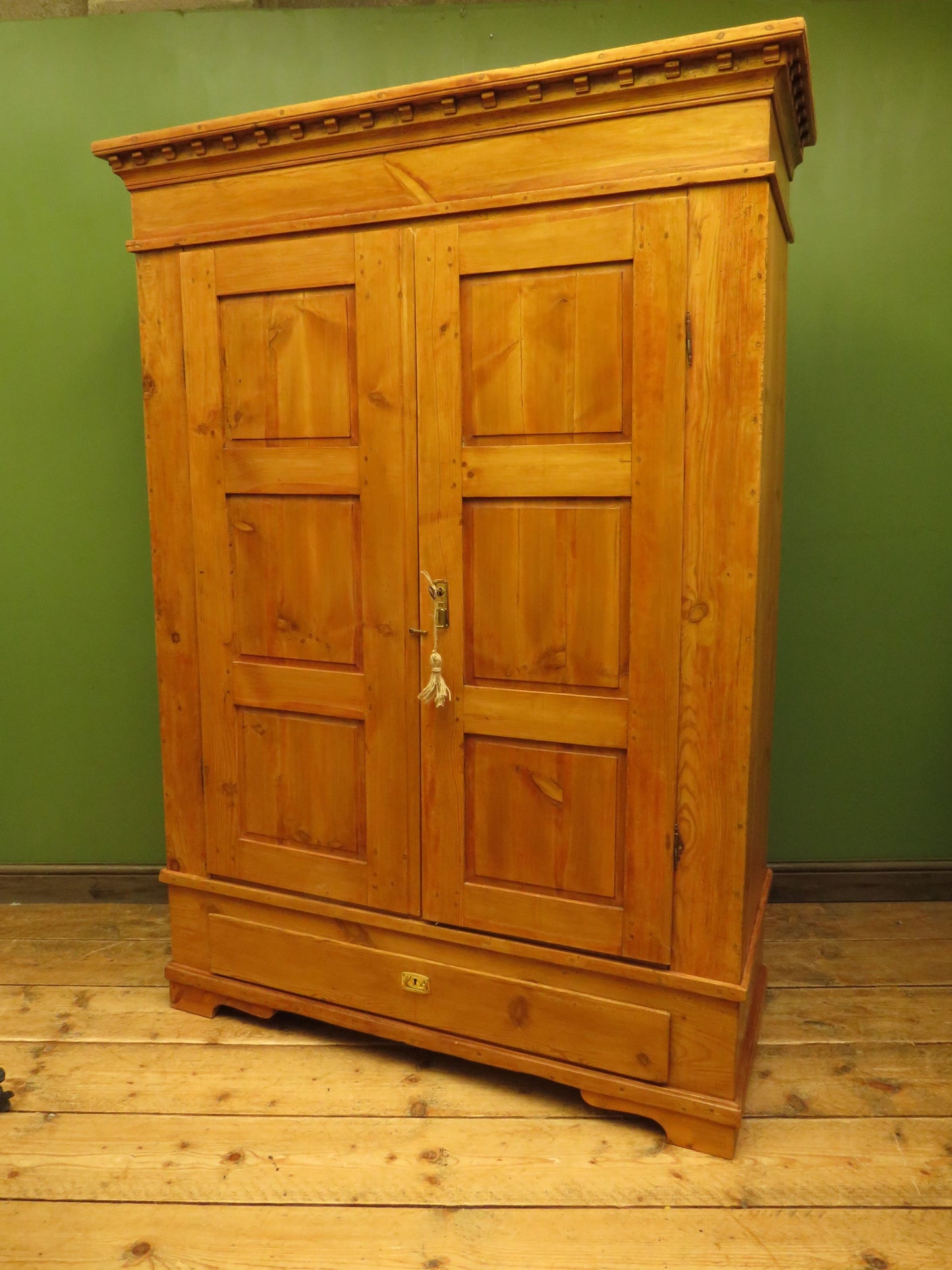 Antique Continental Pine Knockdown Wardrobe