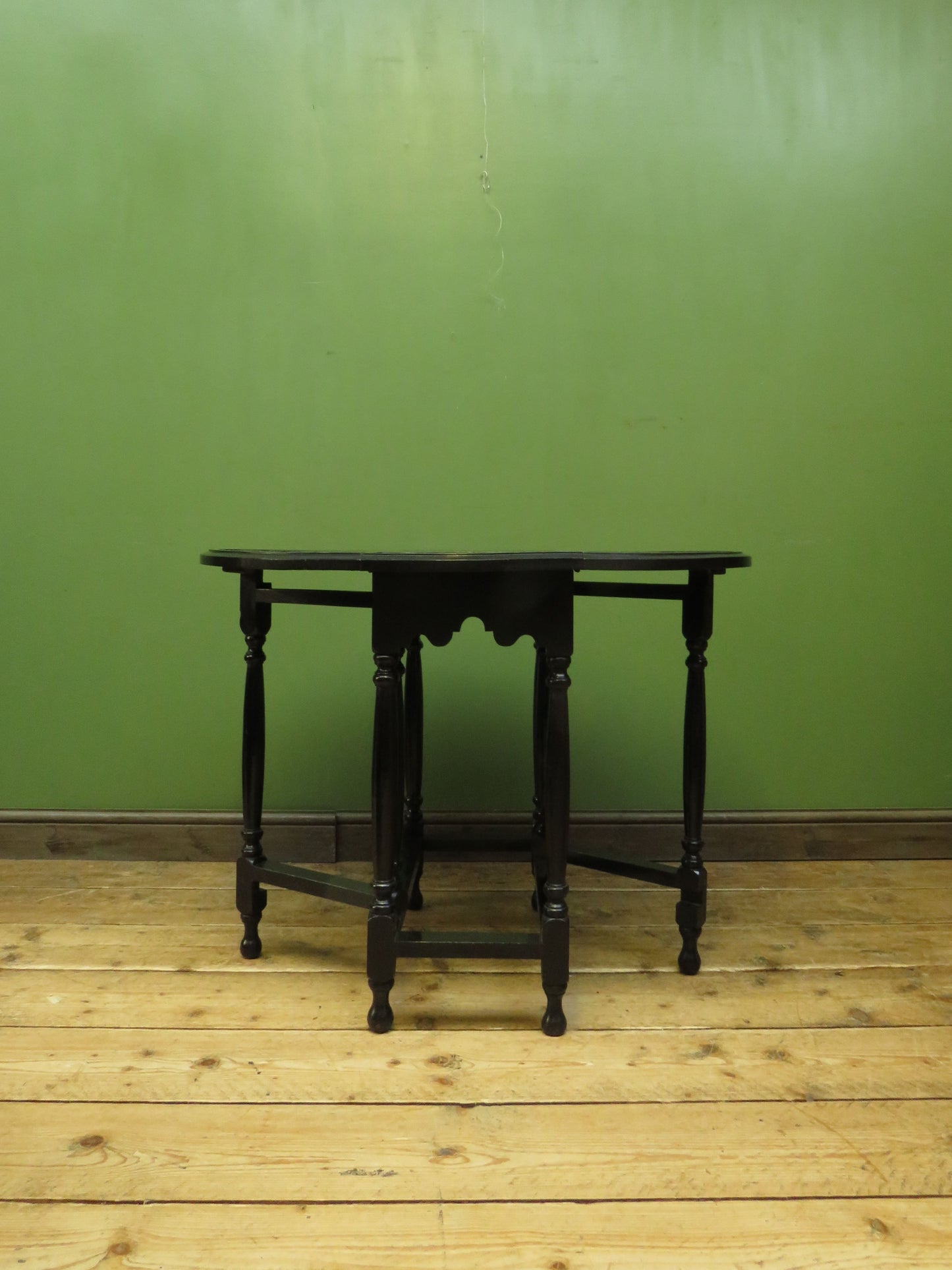 Antique Oriental Lacquered Drop leaf Table with Dragon decoration