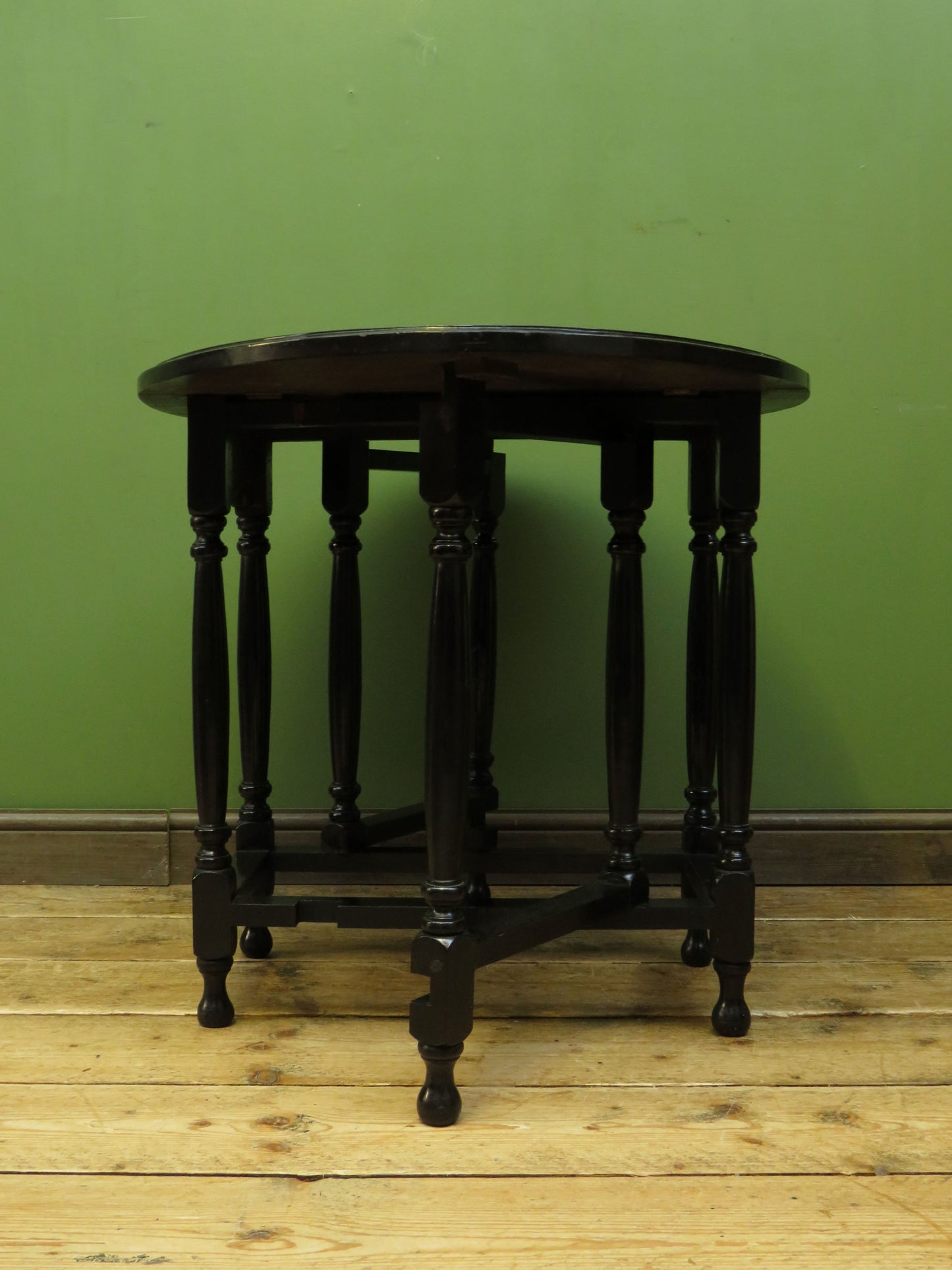 Antique Oriental Lacquered Drop leaf Table with Dragon decoration