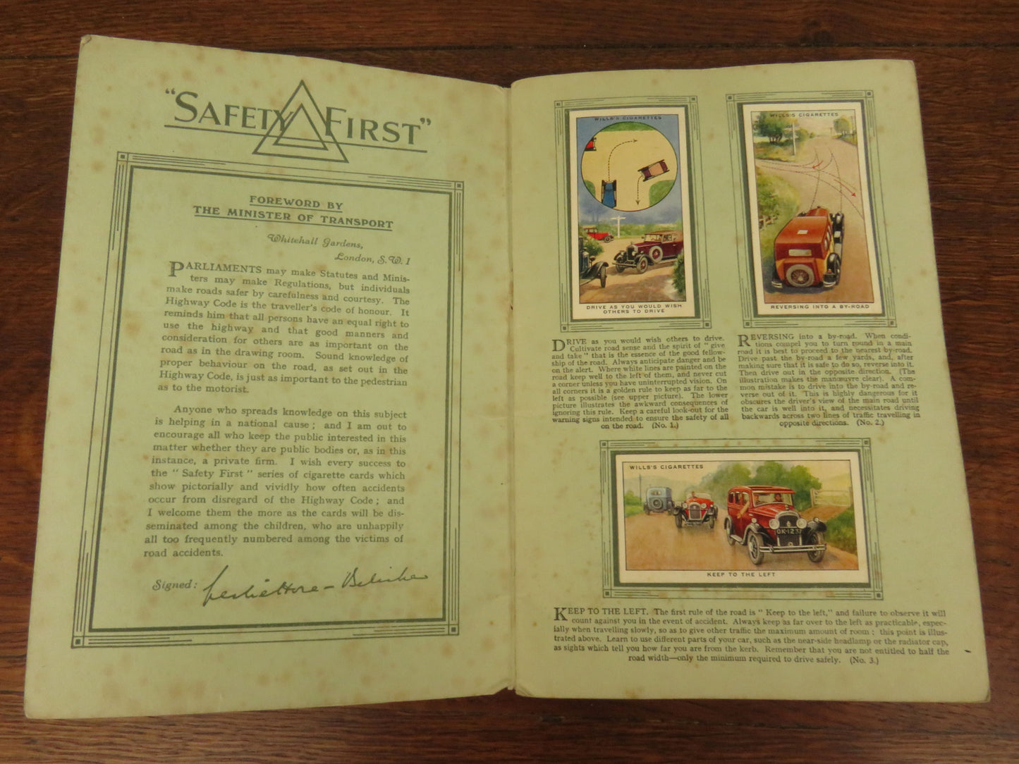 Vintage Safety First Cigarette Card Album by W.D AND H.O WILLS 1934 - 1937