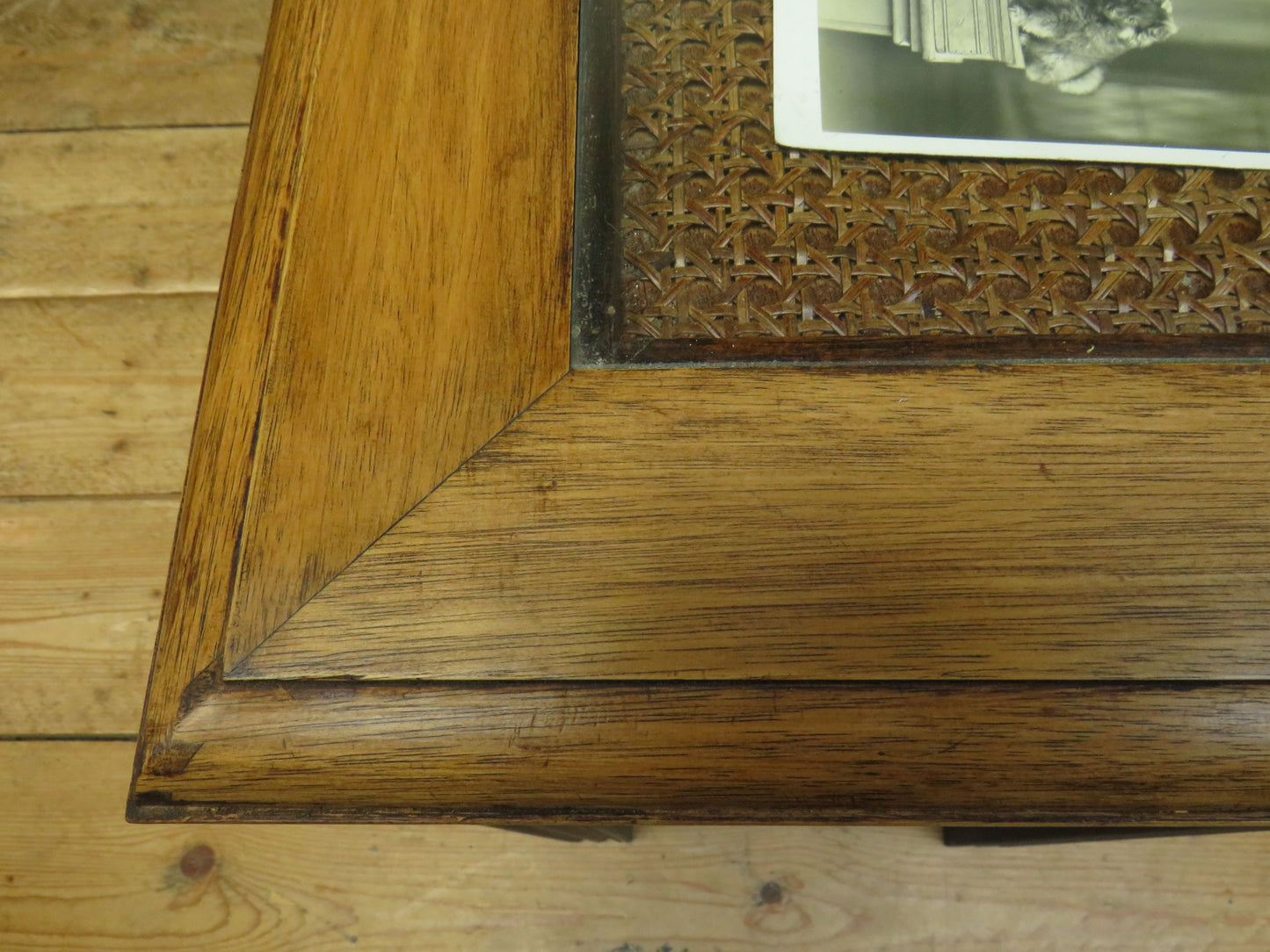 Black Painted Vitrine Display Console Table with Glazed Top