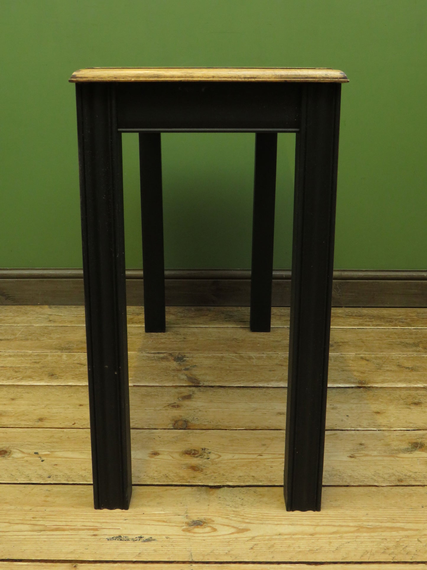 Black Painted Vitrine Display Console Table with Glazed Top