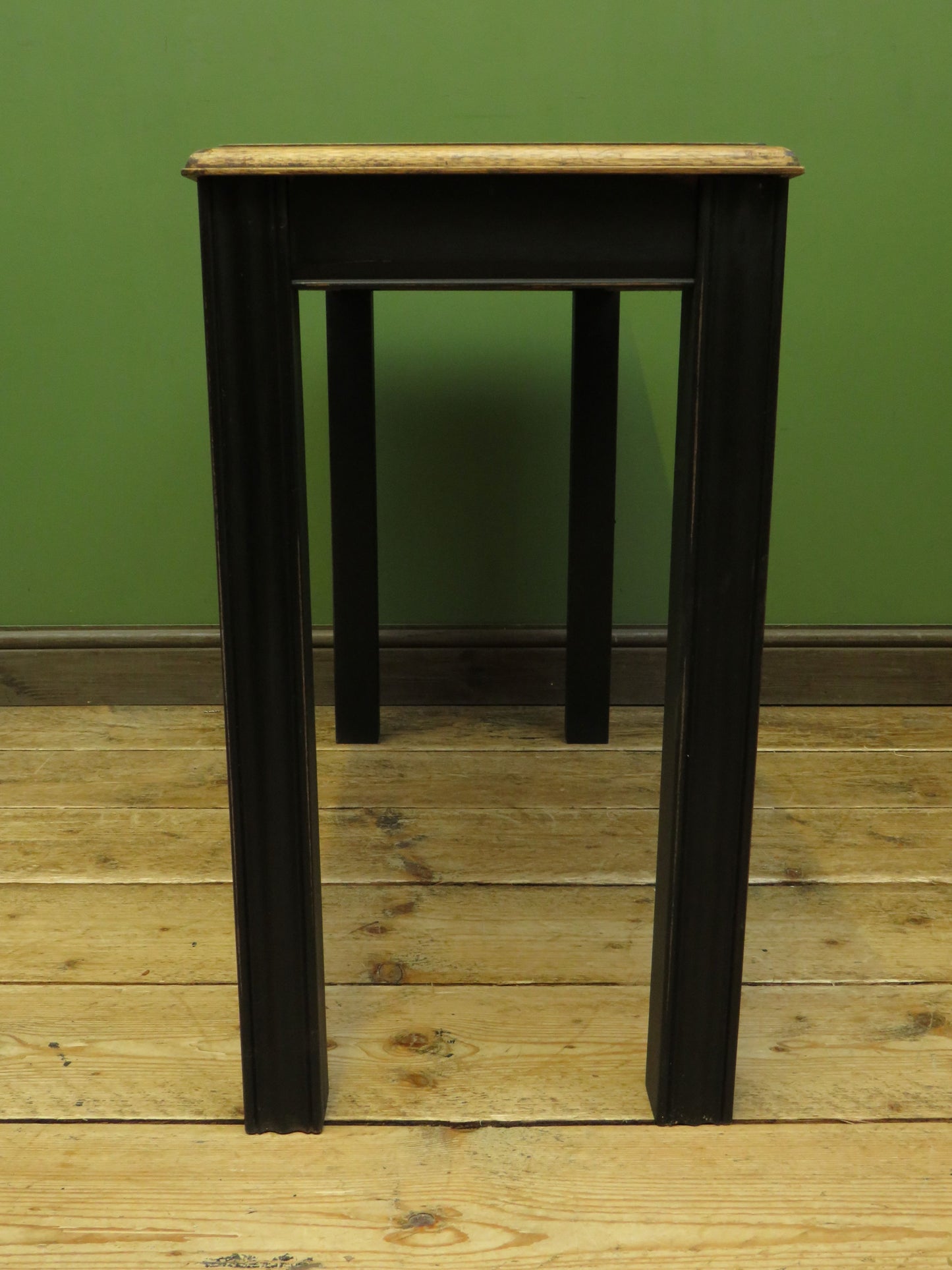 Black Painted Vitrine Display Console Table with Glazed Top