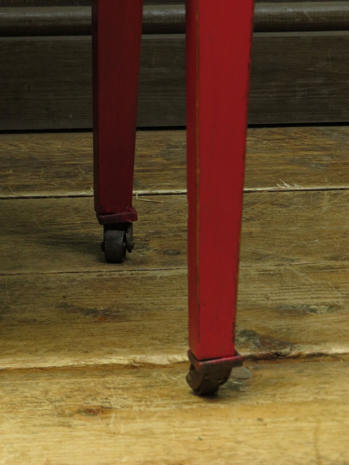 Circus Themed painted red Washstand Cabinet with star to top