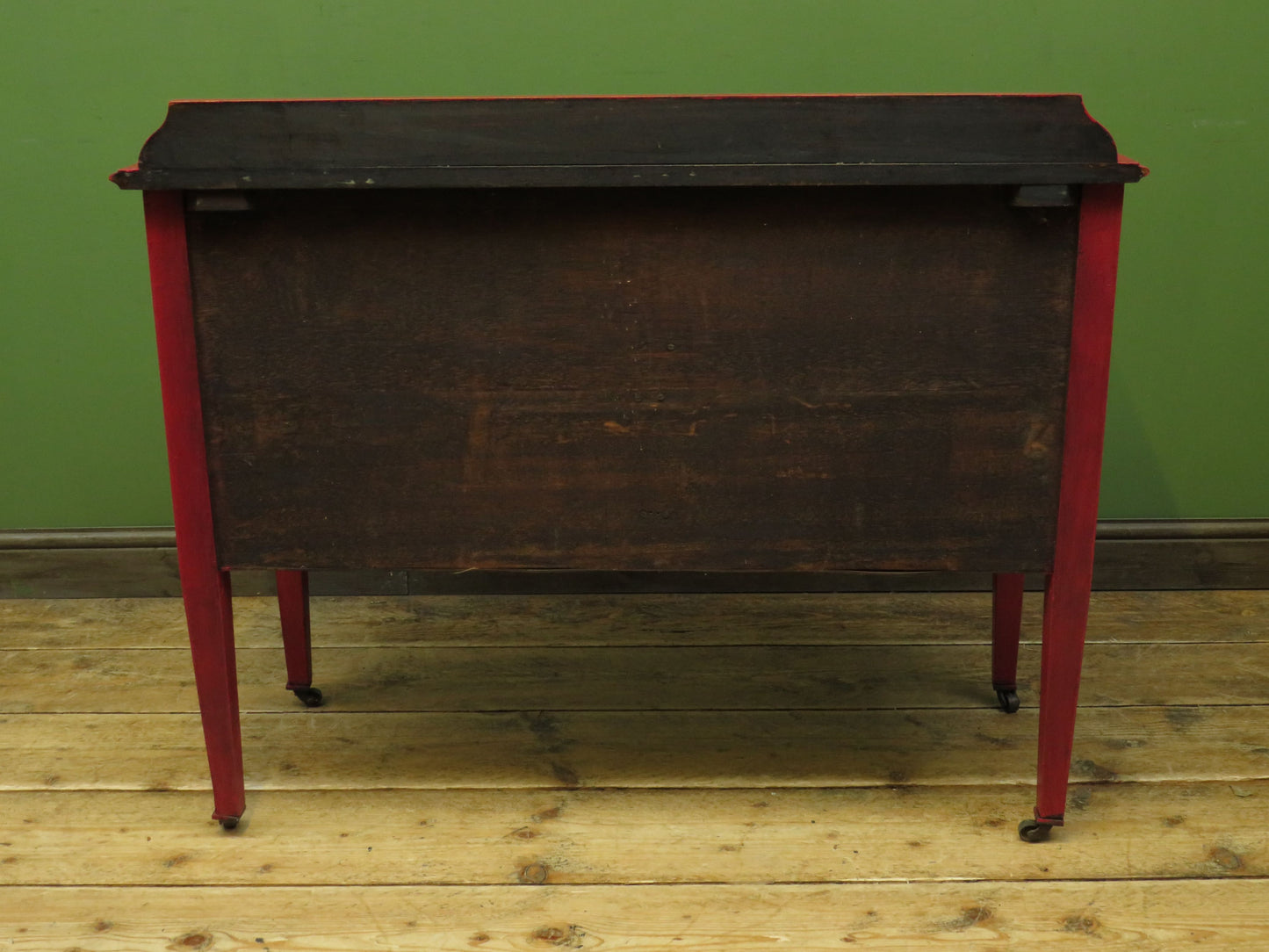 Circus Themed painted red Washstand Cabinet with star to top