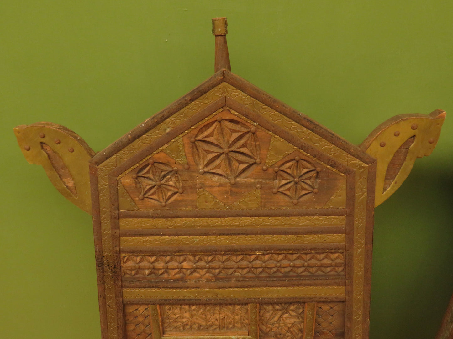 Carved North Indian Pidha Ceremonial Tribal Chairs