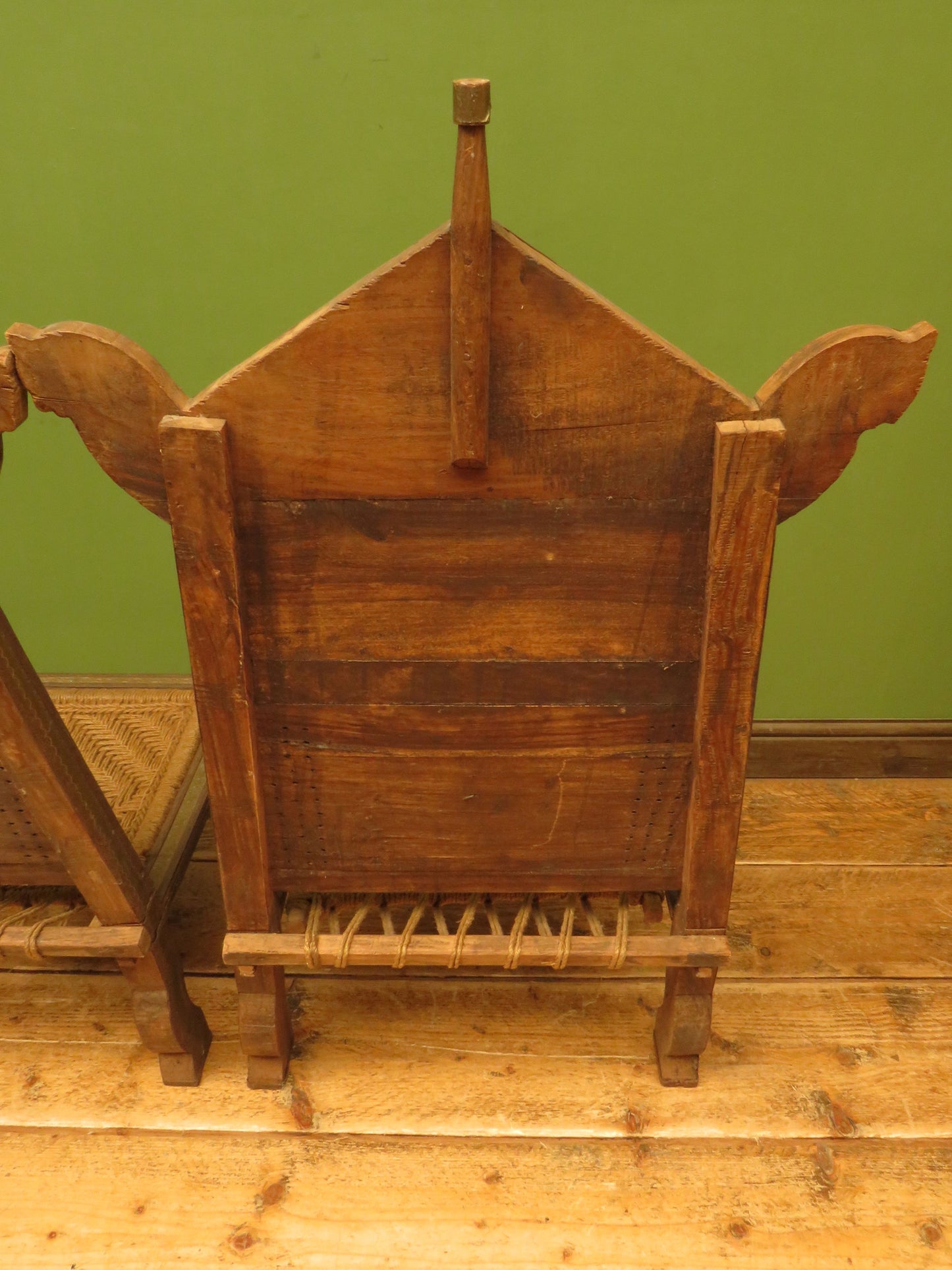 Carved North Indian Pidha Ceremonial Tribal Chairs