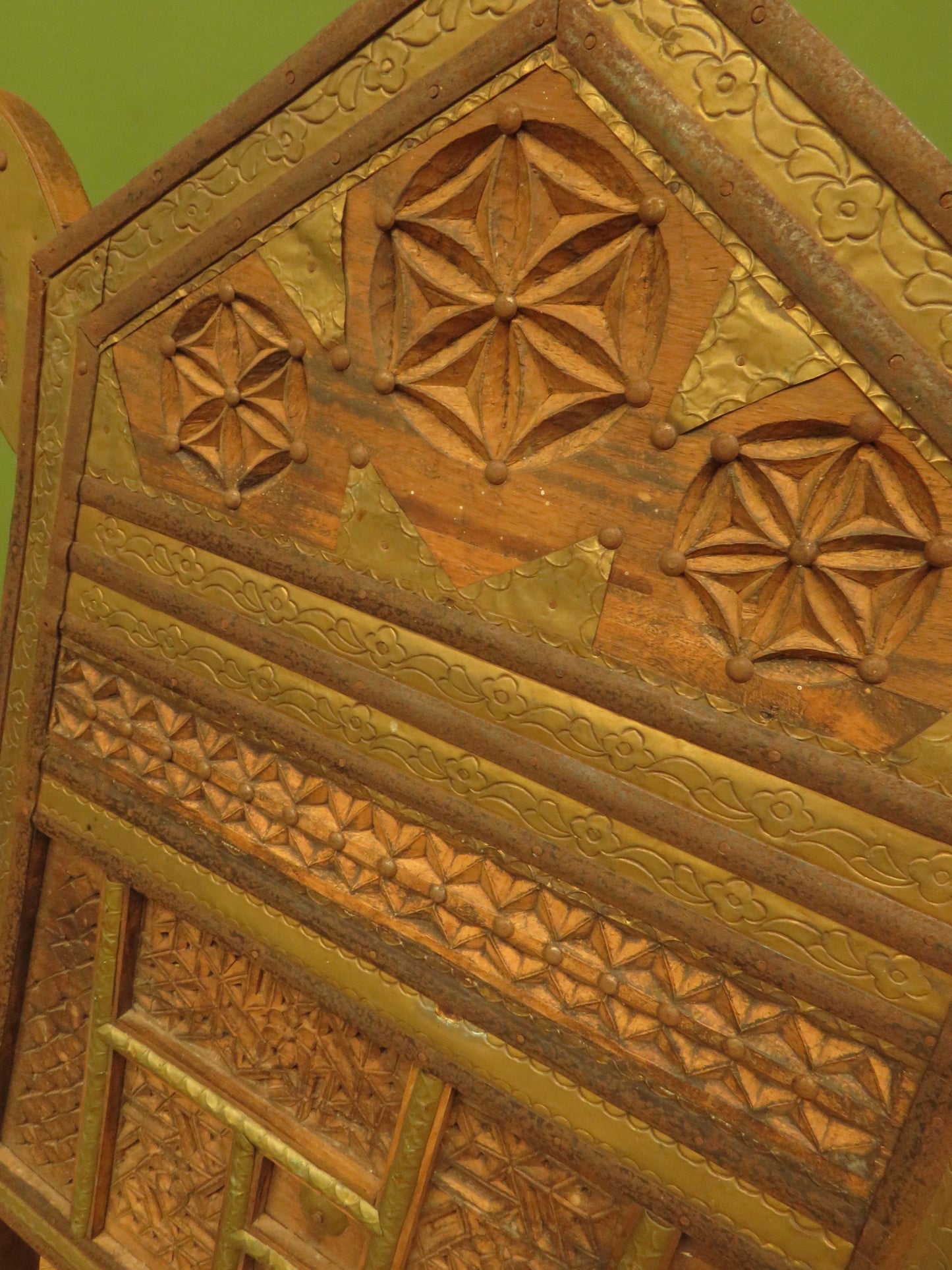 Carved North Indian Pidha Ceremonial Tribal Chairs