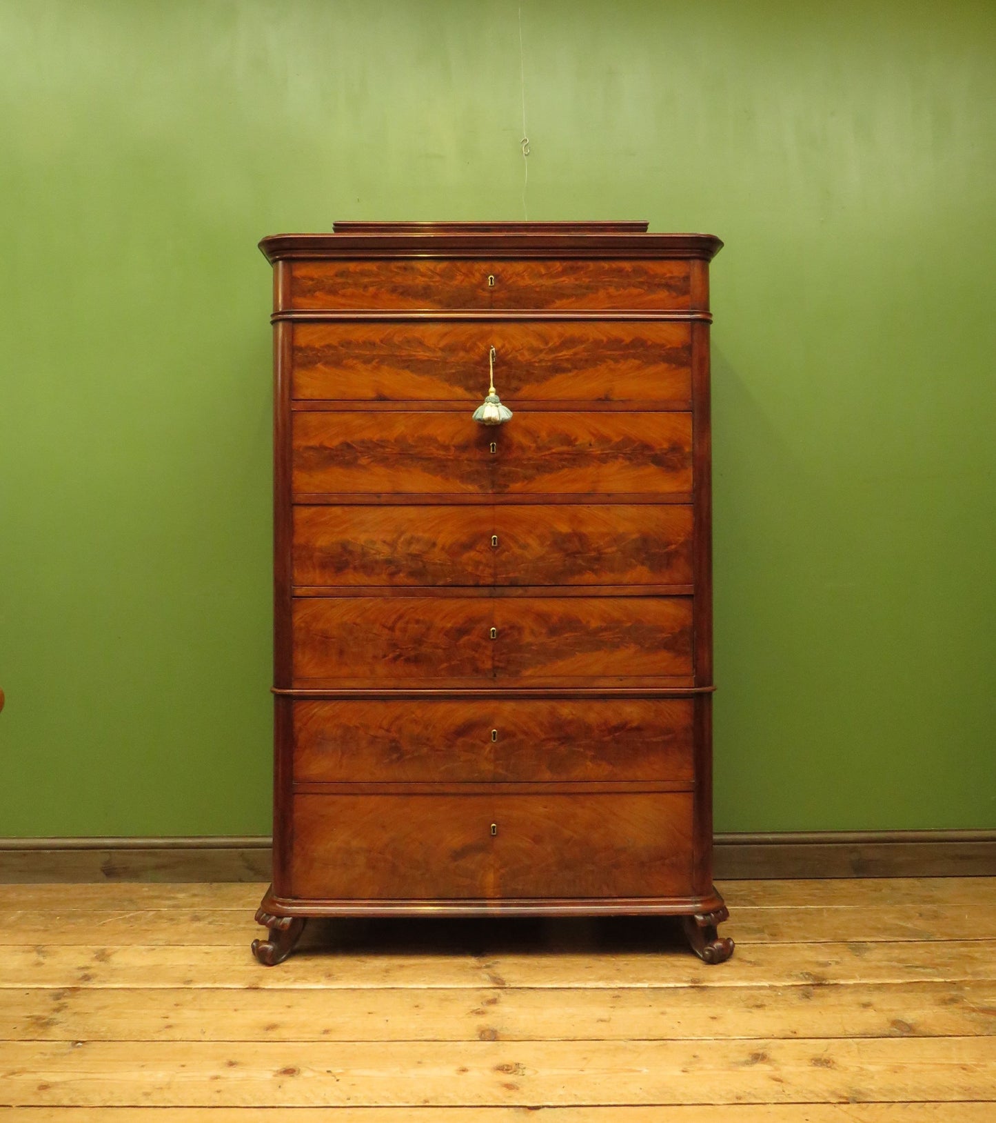 Biedermeier Semainier Chest of Seven Drawers