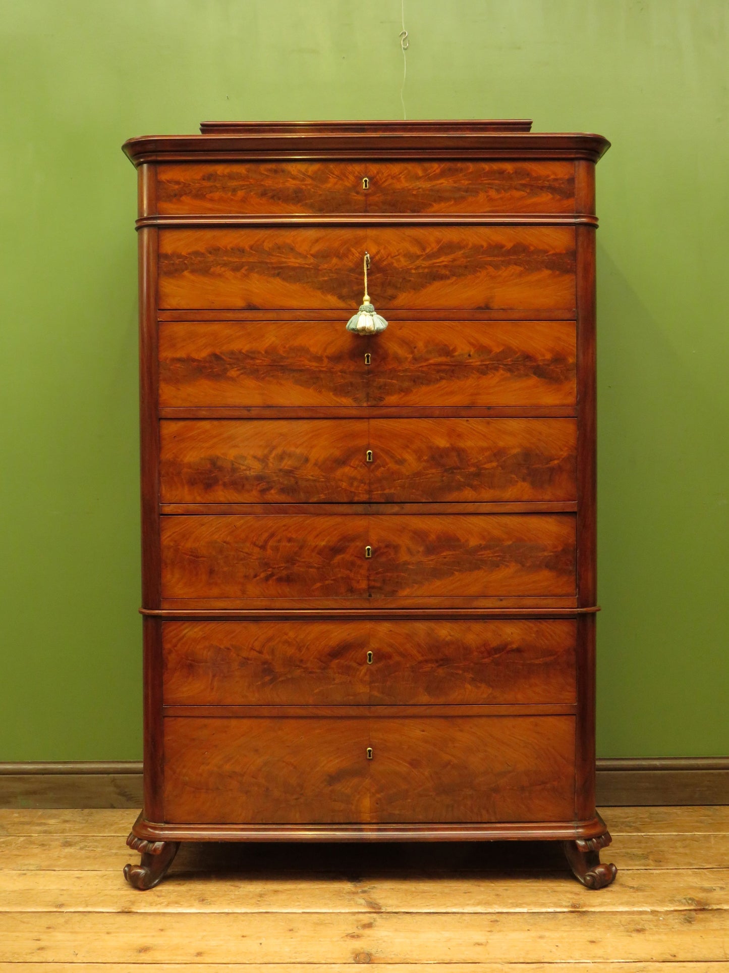 Biedermeier Semainier Chest of Seven Drawers