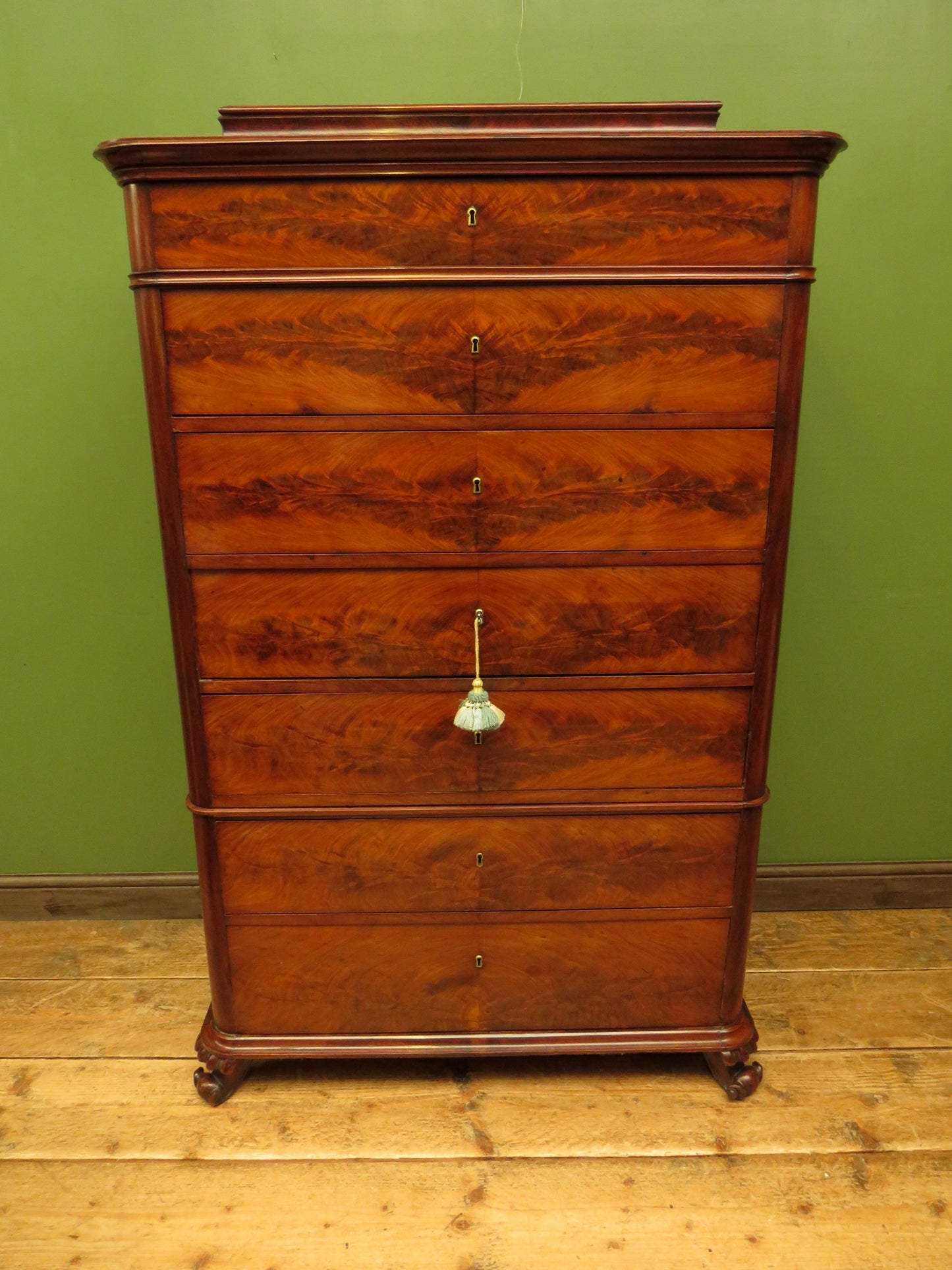 Biedermeier Semainier Chest of Seven Drawers